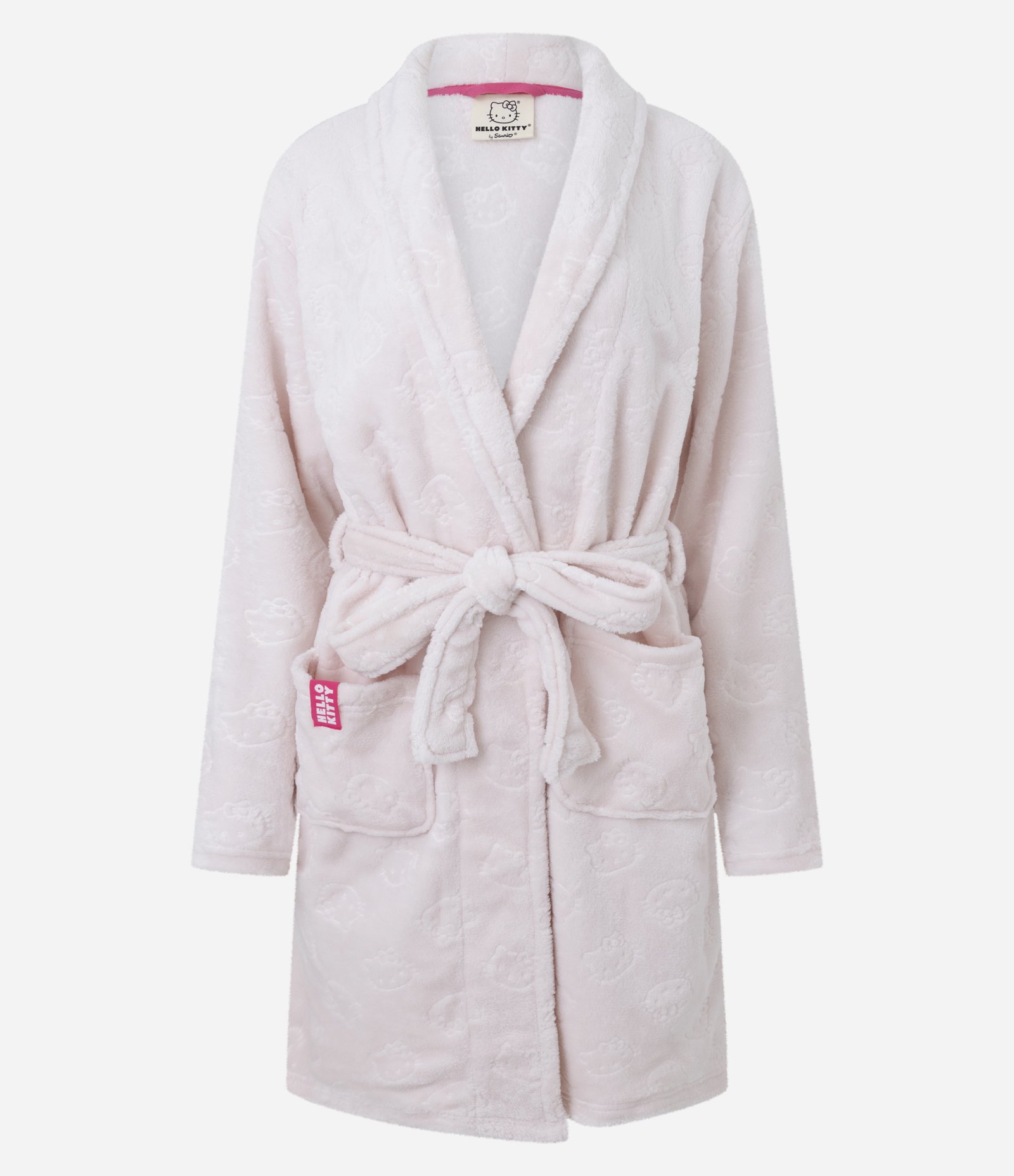 Robe Regular em Sherpa com Textura Hello Kitty Rosa 1