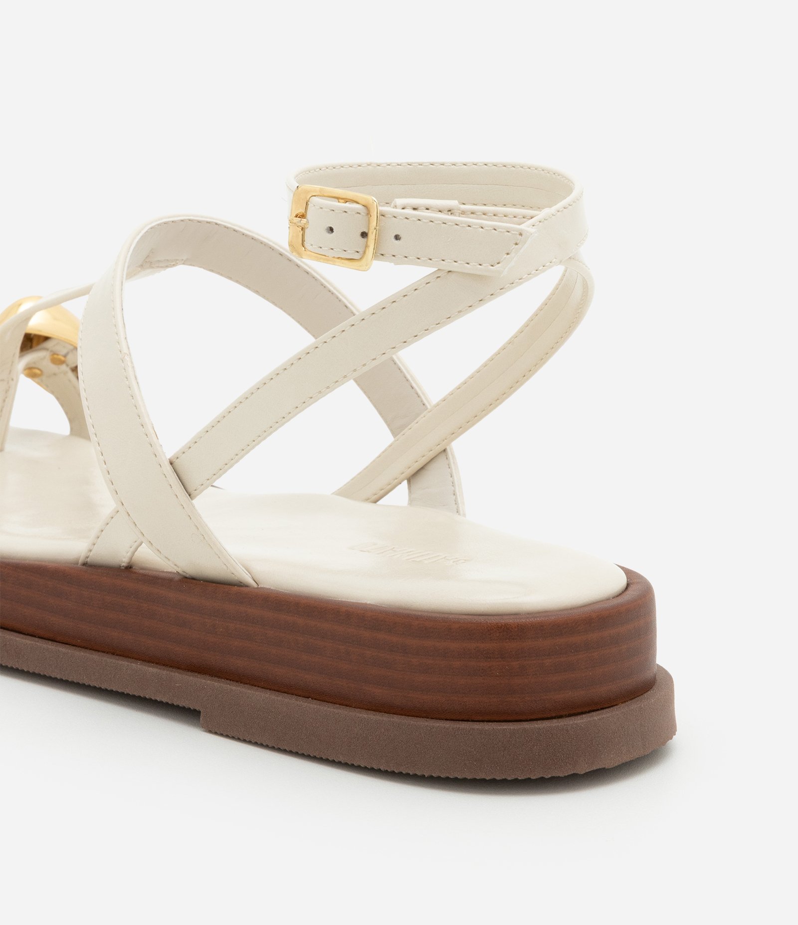 Sandália Rasteira Salomé com Detalhe Bold Off White 4