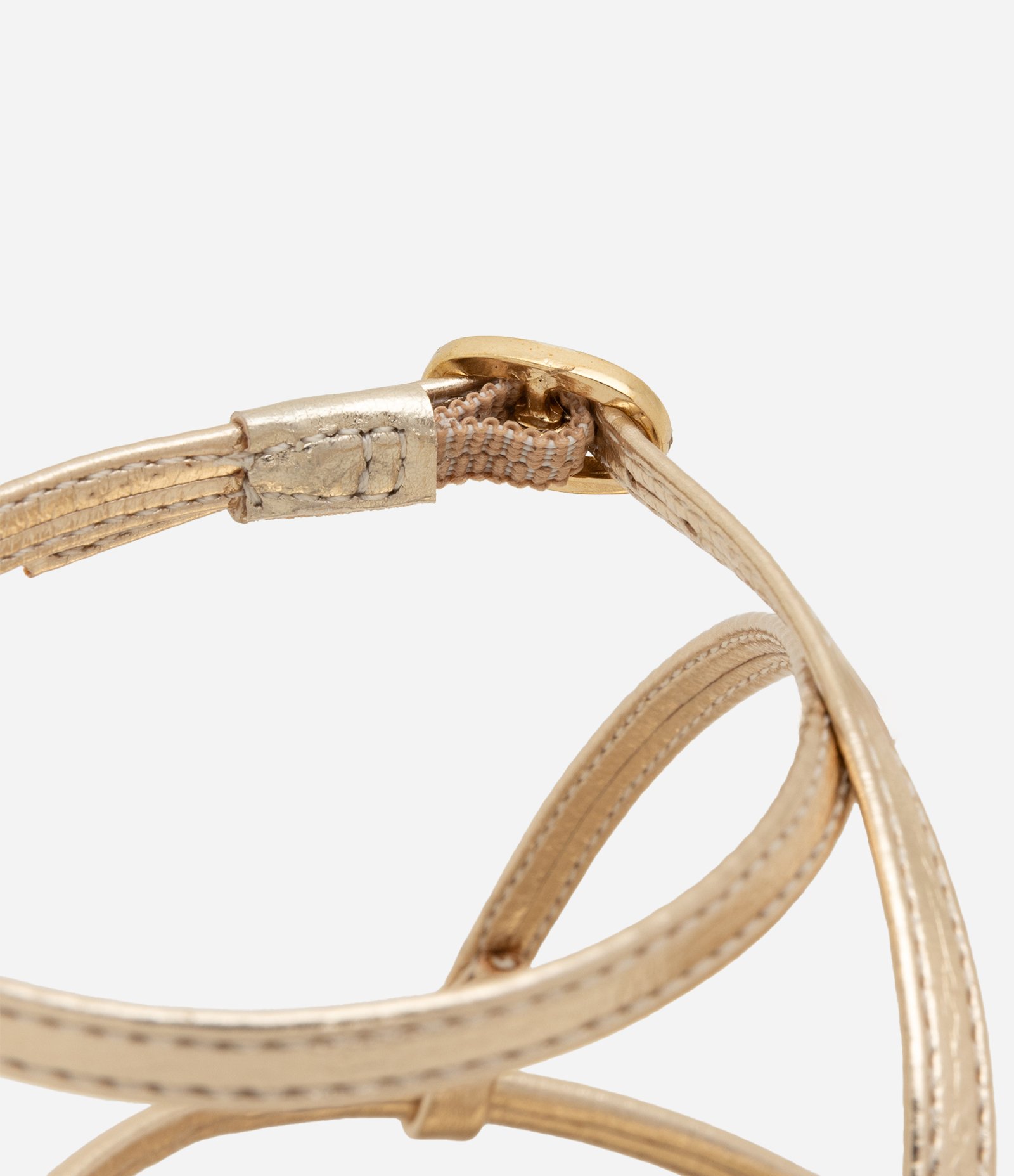 Sandália Rasteira Sport Sandal com Tiras de Brilho Dourado 3