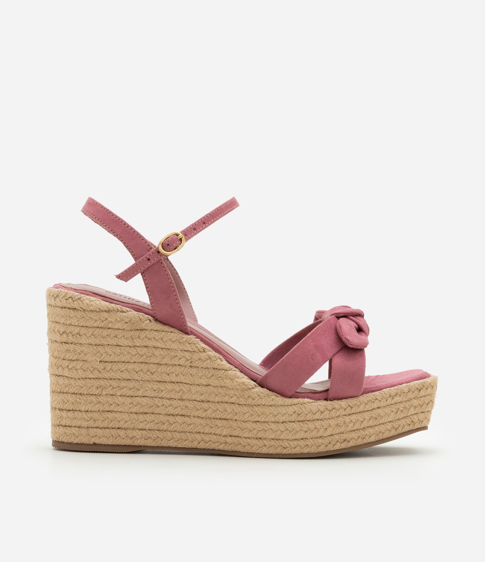 Sandália Anabela com Nózinho na Tira Frontal Rosa 1