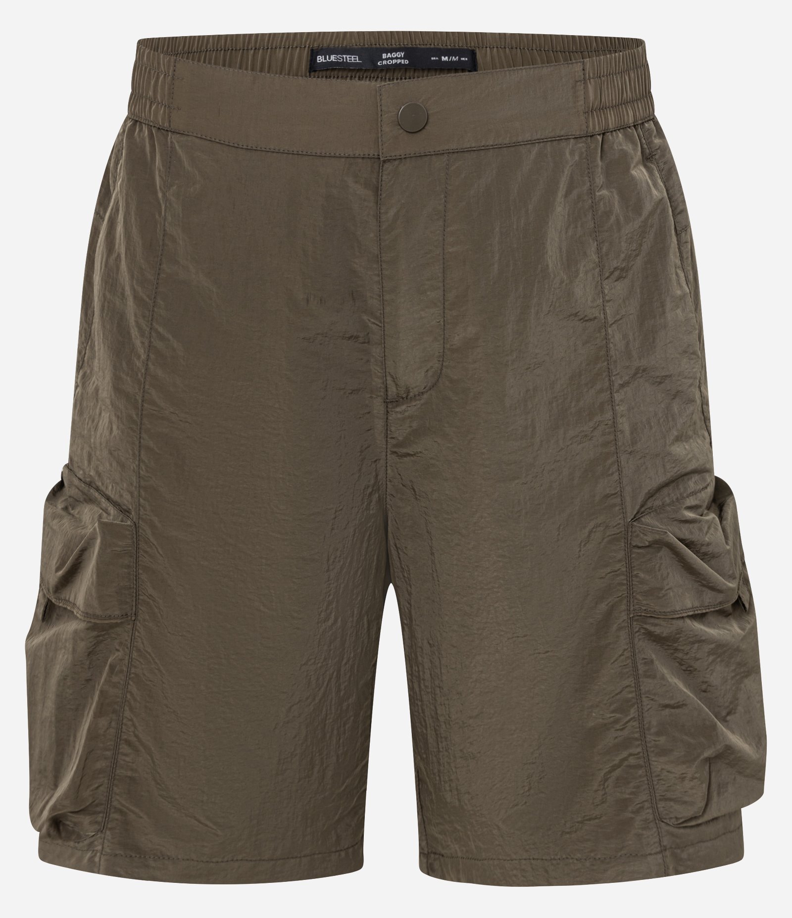 Bermuda Baggy Cropped em Microfibra com Bolsos Cargo Pockets Marrom 4
