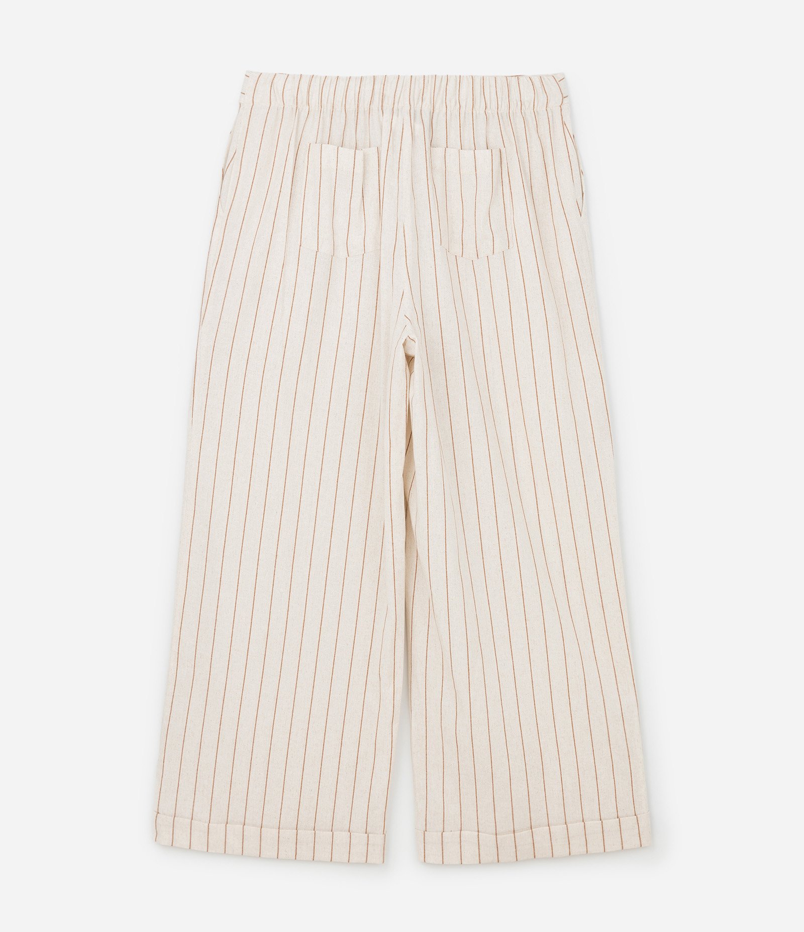 Calça Pantalona em Viscolinho Listrado Curve & Plus Size Off White 6