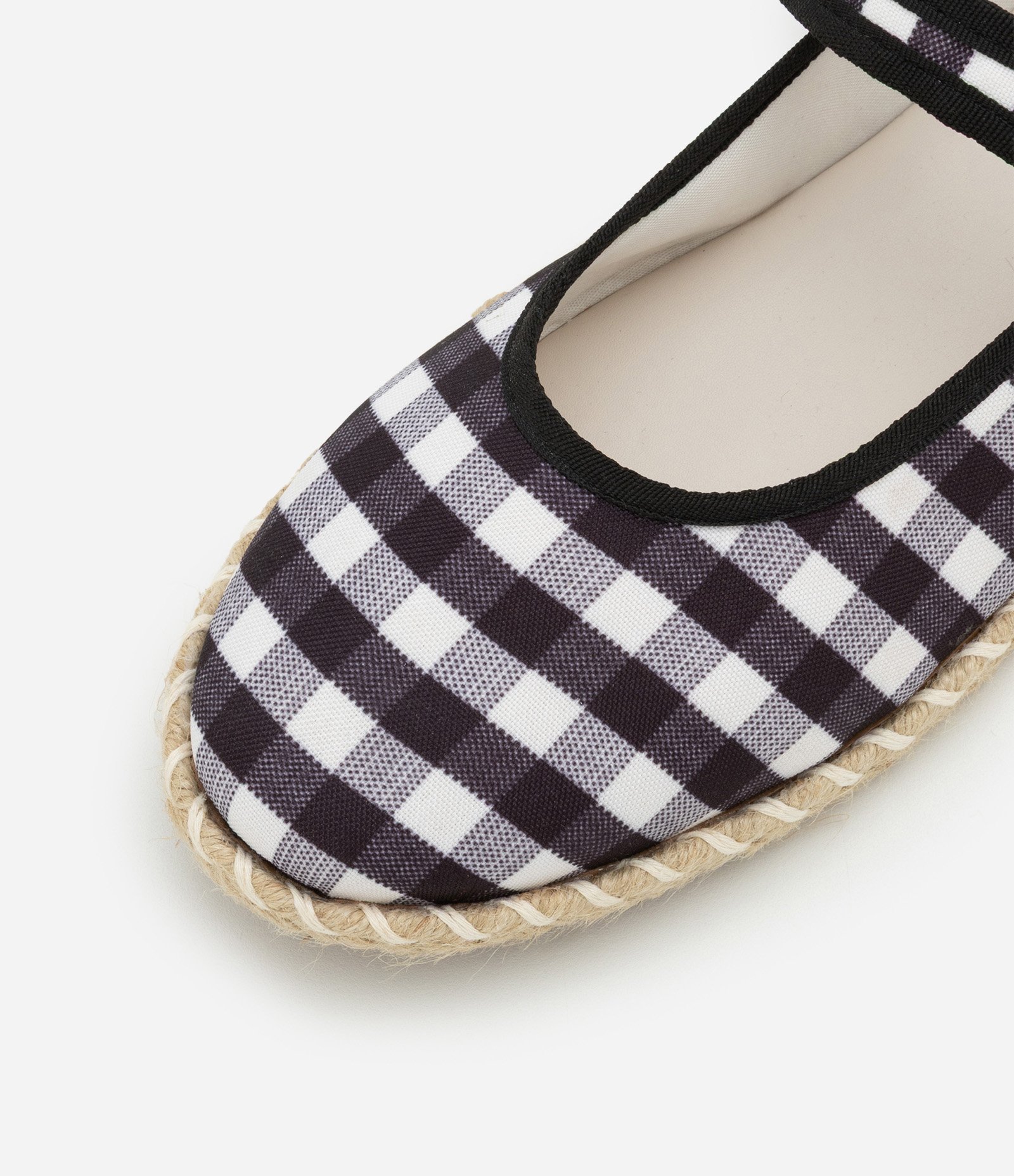 Sapatilha em Algodão em Estampa Xadrez Preto/Branco 4