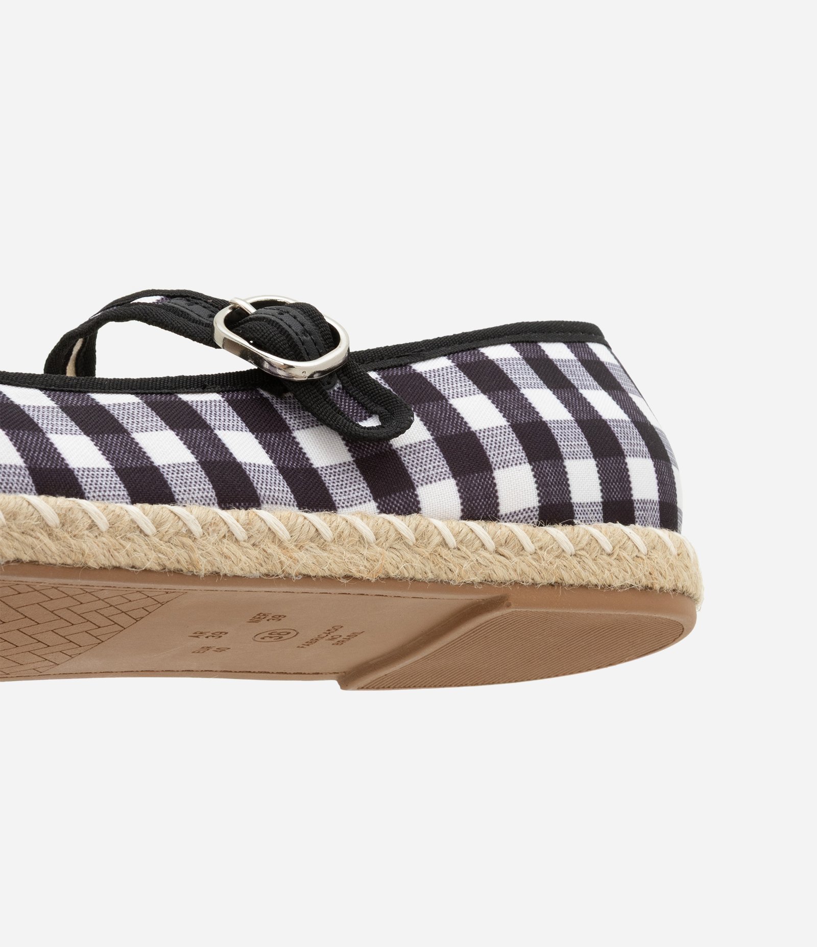 Sapatilha em Algodão em Estampa Xadrez Preto/Branco 5