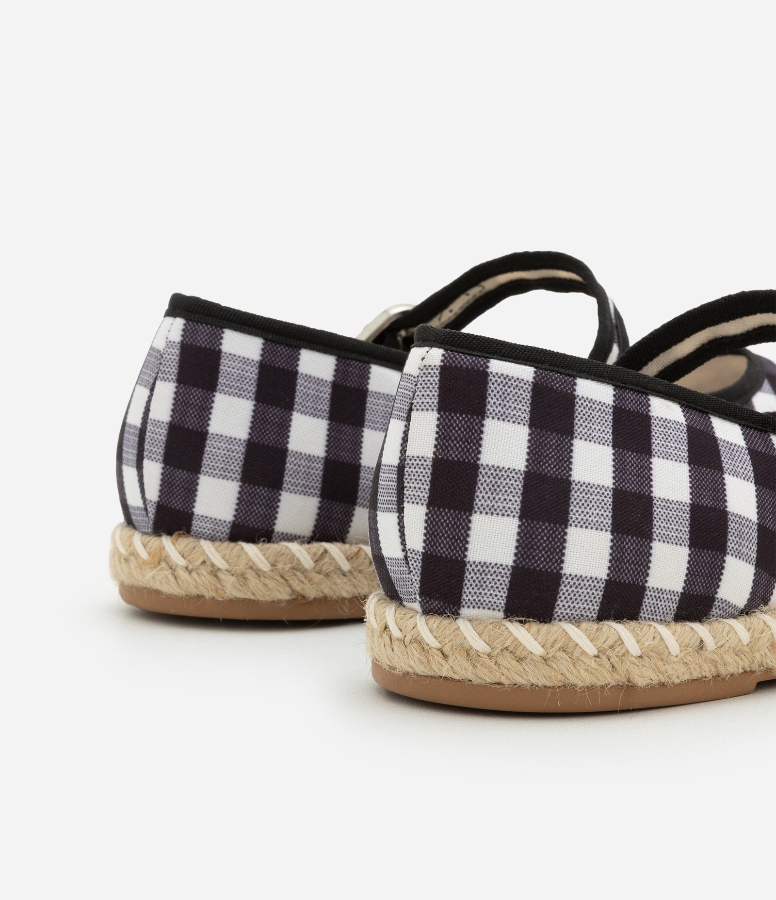 Sapatilha em Algodão em Estampa Xadrez Preto/Branco 6