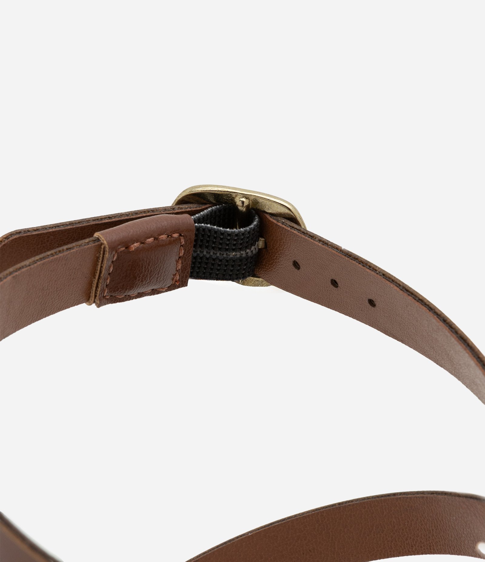 Sandália Rasteira de Tiras em PU com Múltiplas Fivelas Marrom 4