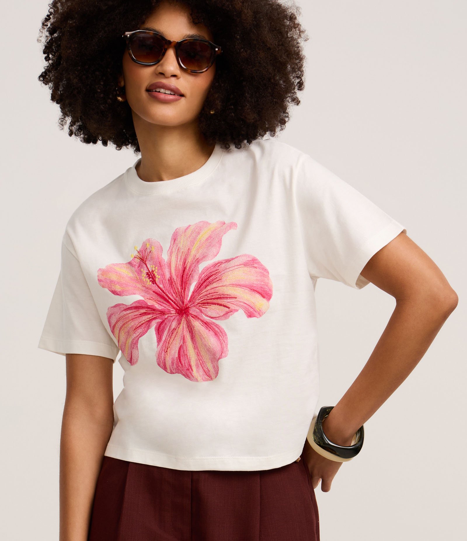 Blusa Boxy em Algodão com Estampa Floral Multicores 1