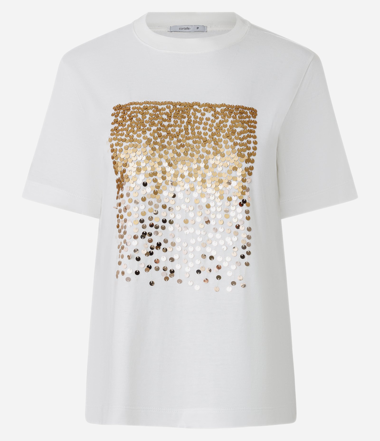 Blusa em Algodão com Bloco de Paetês Off White 5