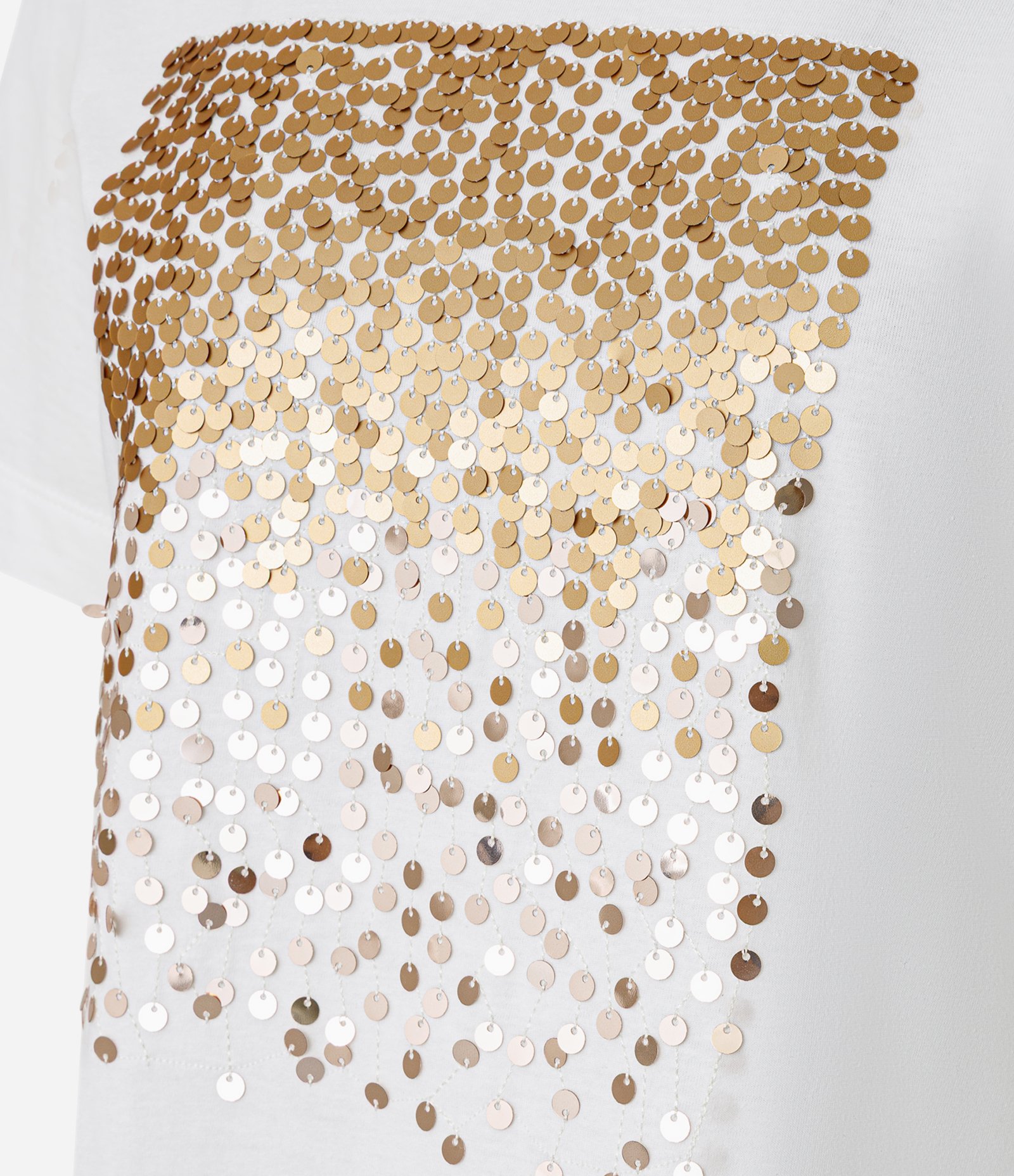 Blusa em Algodão com Bloco de Paetês Off White 6