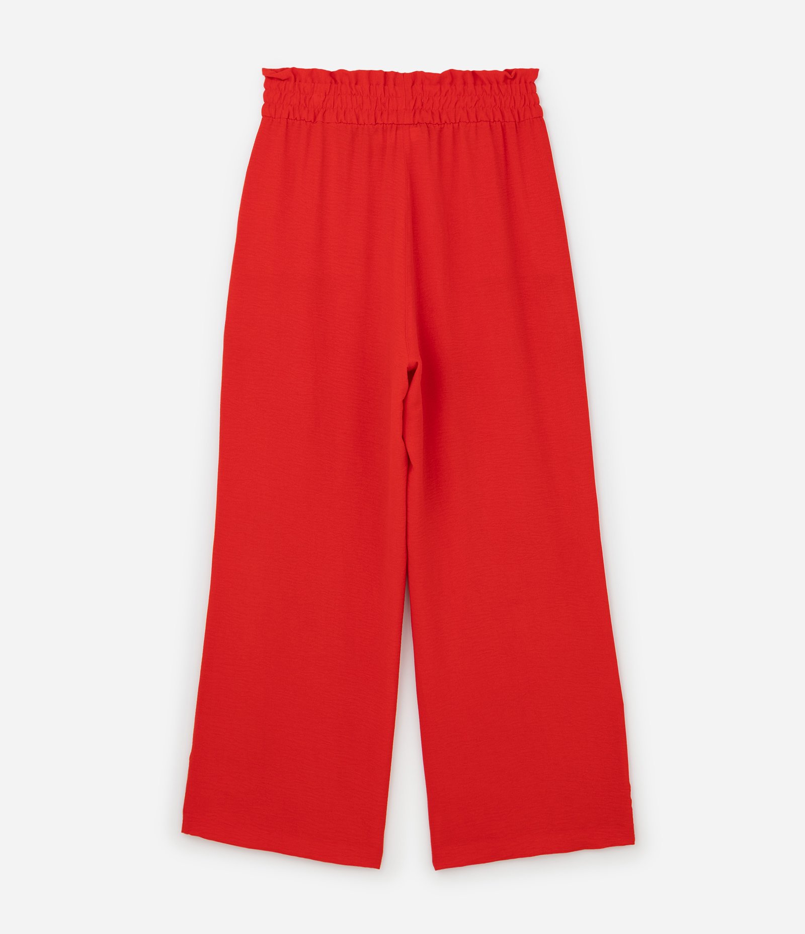 Calça Pantalona em Crepe com Cós Elástico Curve & Plus Size Vermelho 5