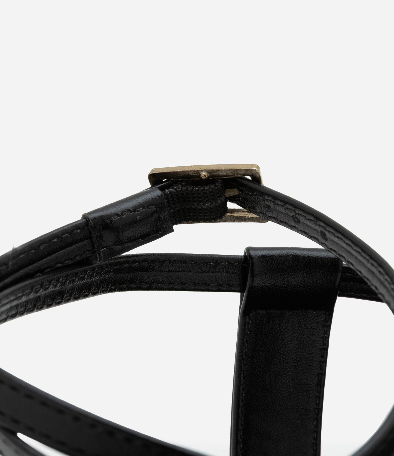 Sandália Rasteira Flatform em PU com Dedal de Metal Preto 5