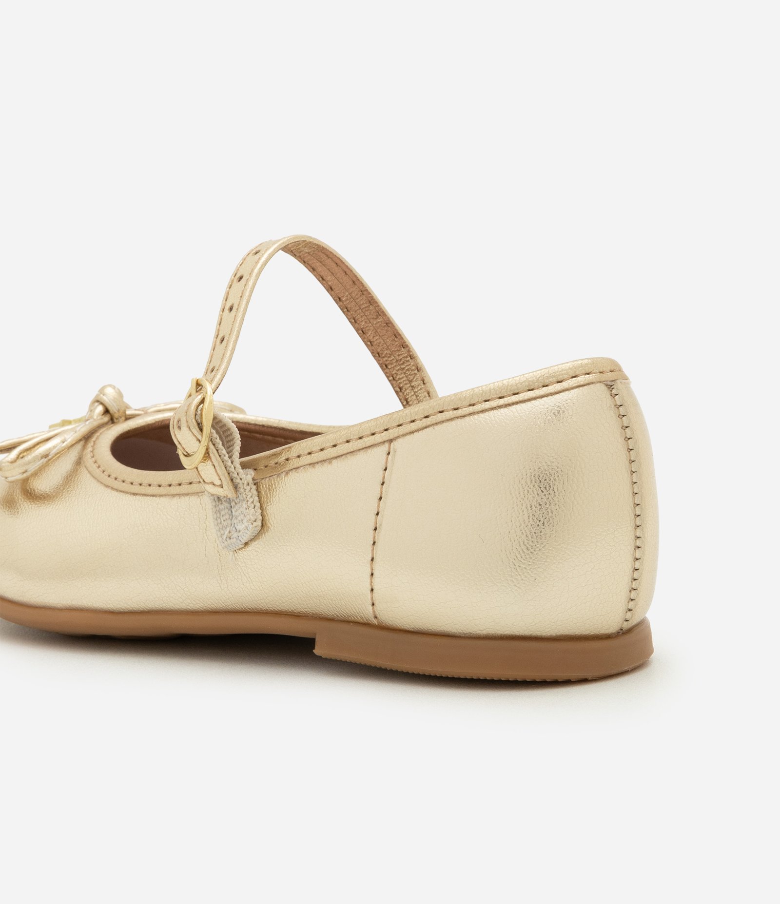 Sapatilha Infantil em PU com Lacinho - Tam 20 ao 25 Dourado 2