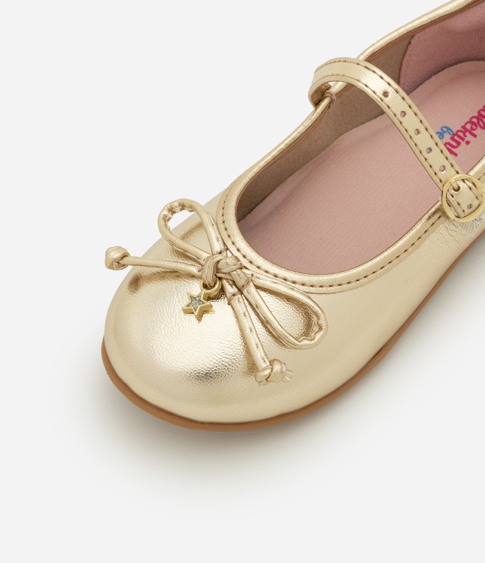Sapatilha Infantil em PU com Lacinho - Tam 20 ao 25 Dourado 3