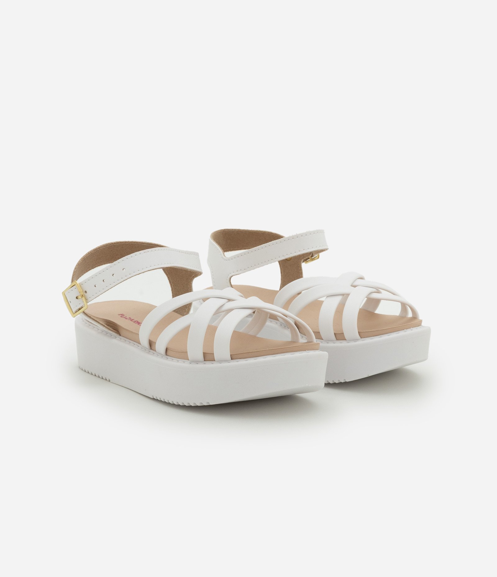 Sandália Flatform Infantil com Tiras Cruzadas - Tam 26 ao 34 Branco 1
