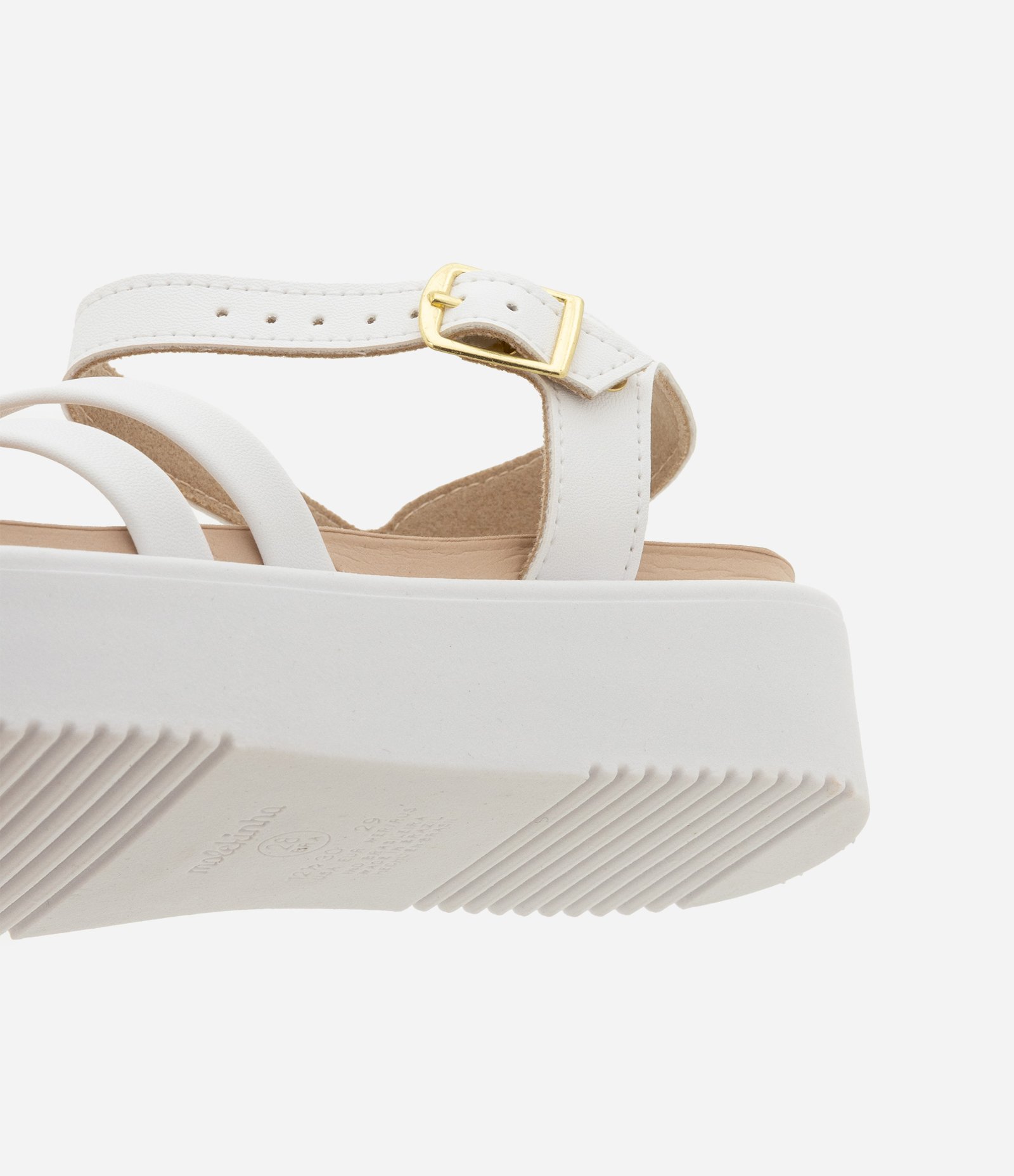 Sandália Flatform Infantil com Tiras Cruzadas - Tam 26 ao 34 Branco 3