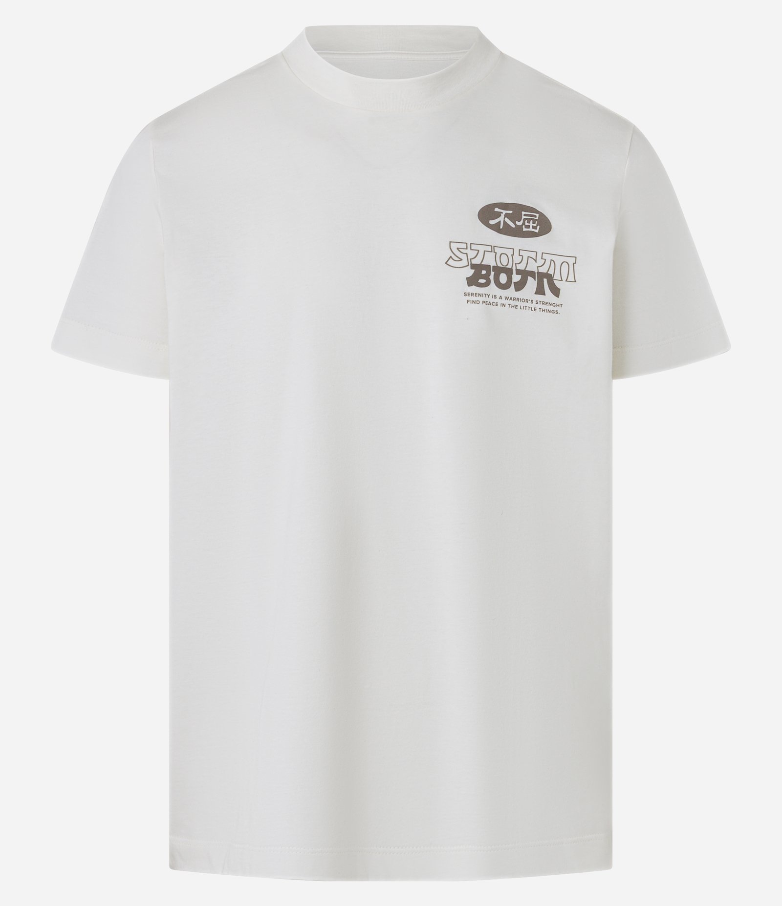 Camiseta Comfort em Algodão com Estampa Frente e Costas de Garça Branco 5