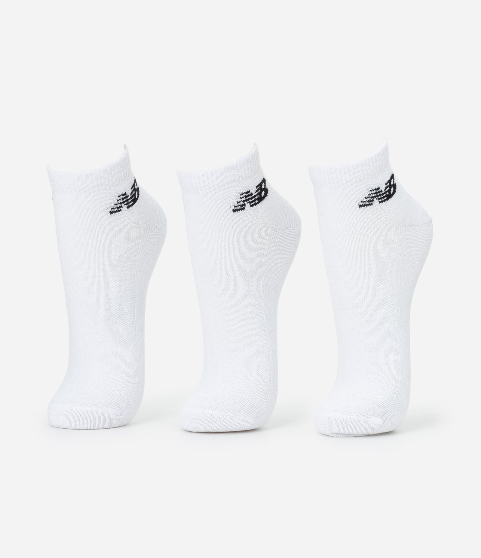 Kit 03 Meia Cano Baixo Esportiva em Algodão New Balance Branco 1