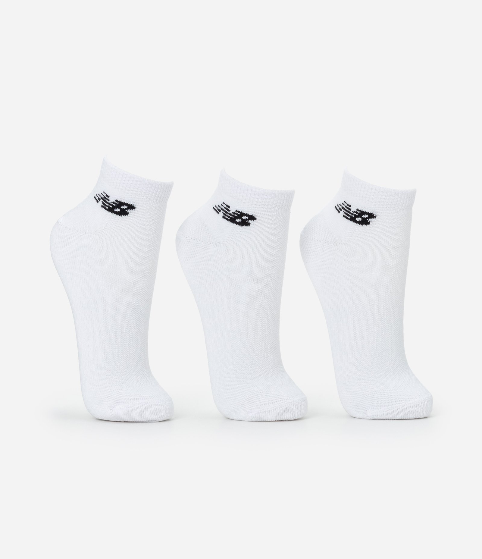 Kit 03 Meia Cano Baixo Esportiva em Algodão New Balance Branco 2