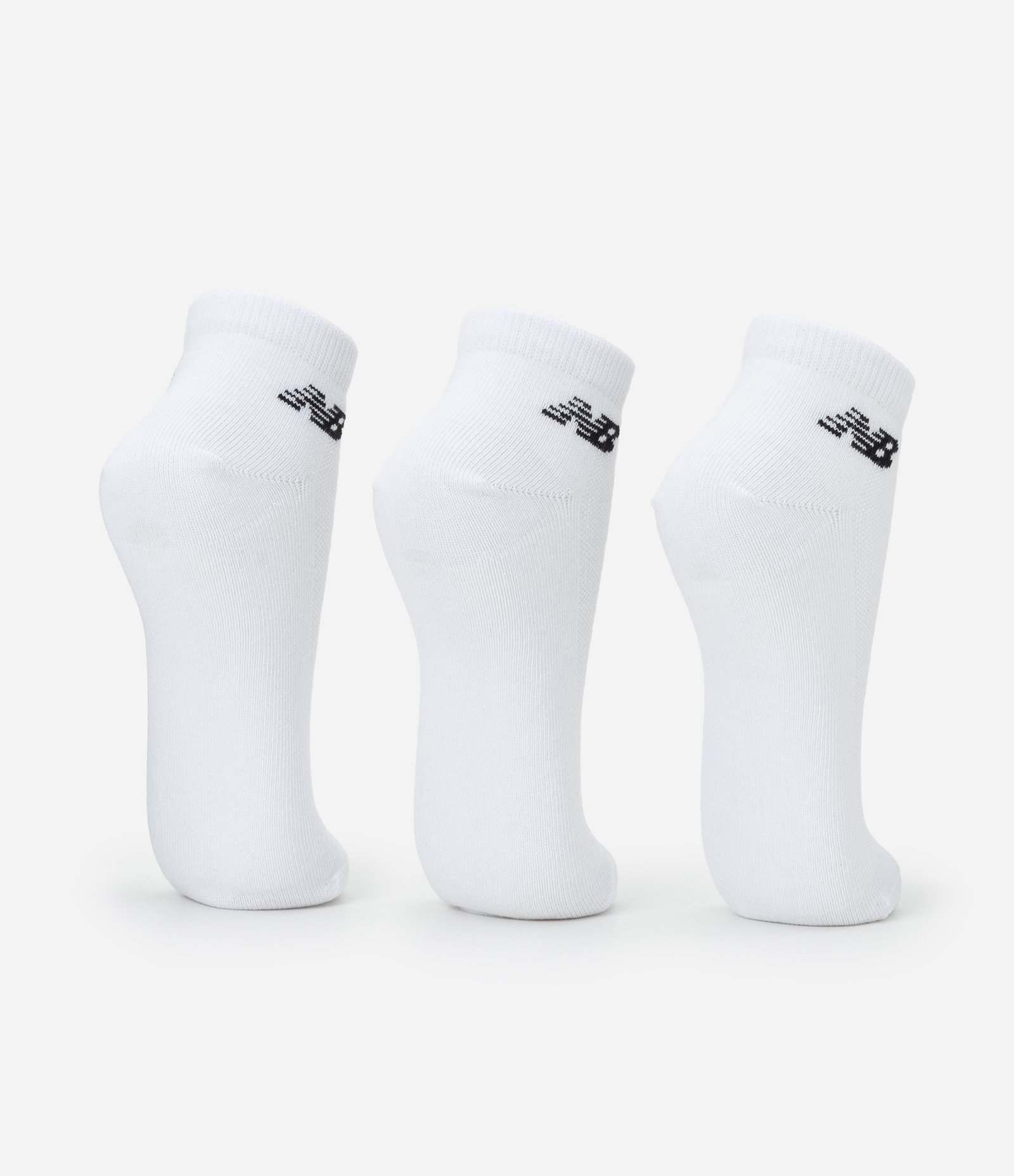 Kit 03 Meia Cano Baixo Esportiva em Algodão New Balance Branco 3