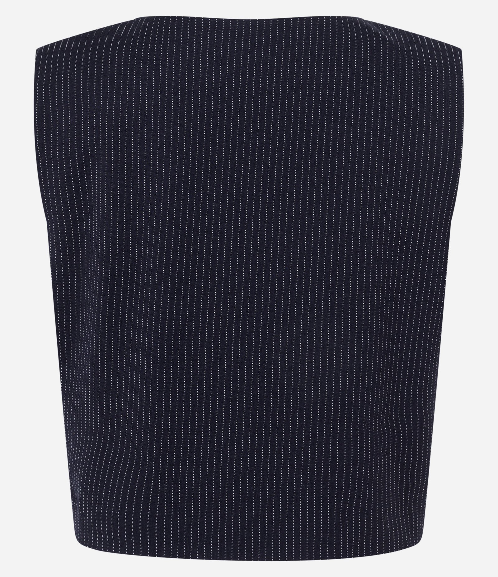 Blusa Curta em Ponto Roma com Ombreiras Azul 5