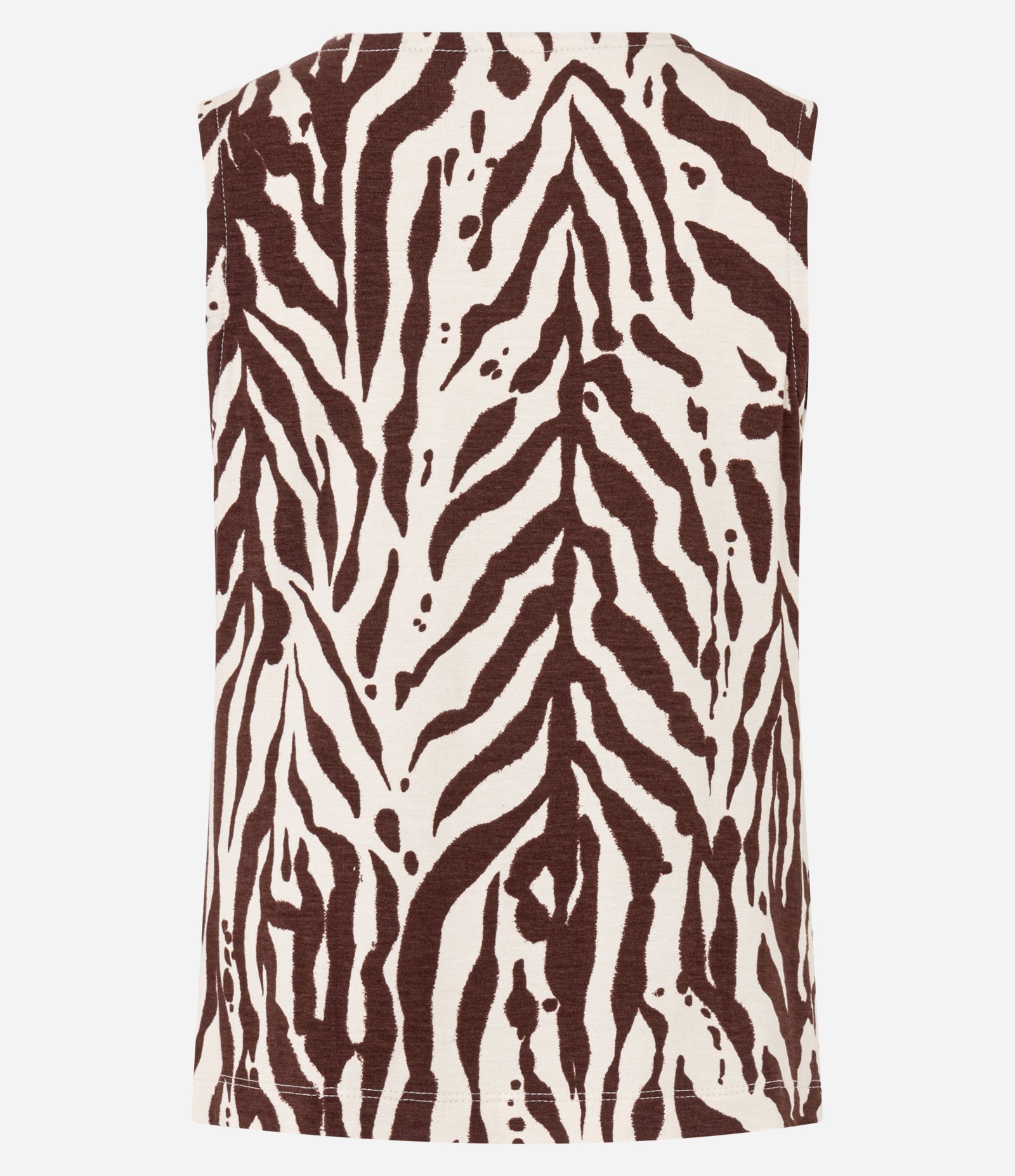 Blusa em Viscolycra com Decote Degagê e Estampa Zebra Marrom/Off White 2