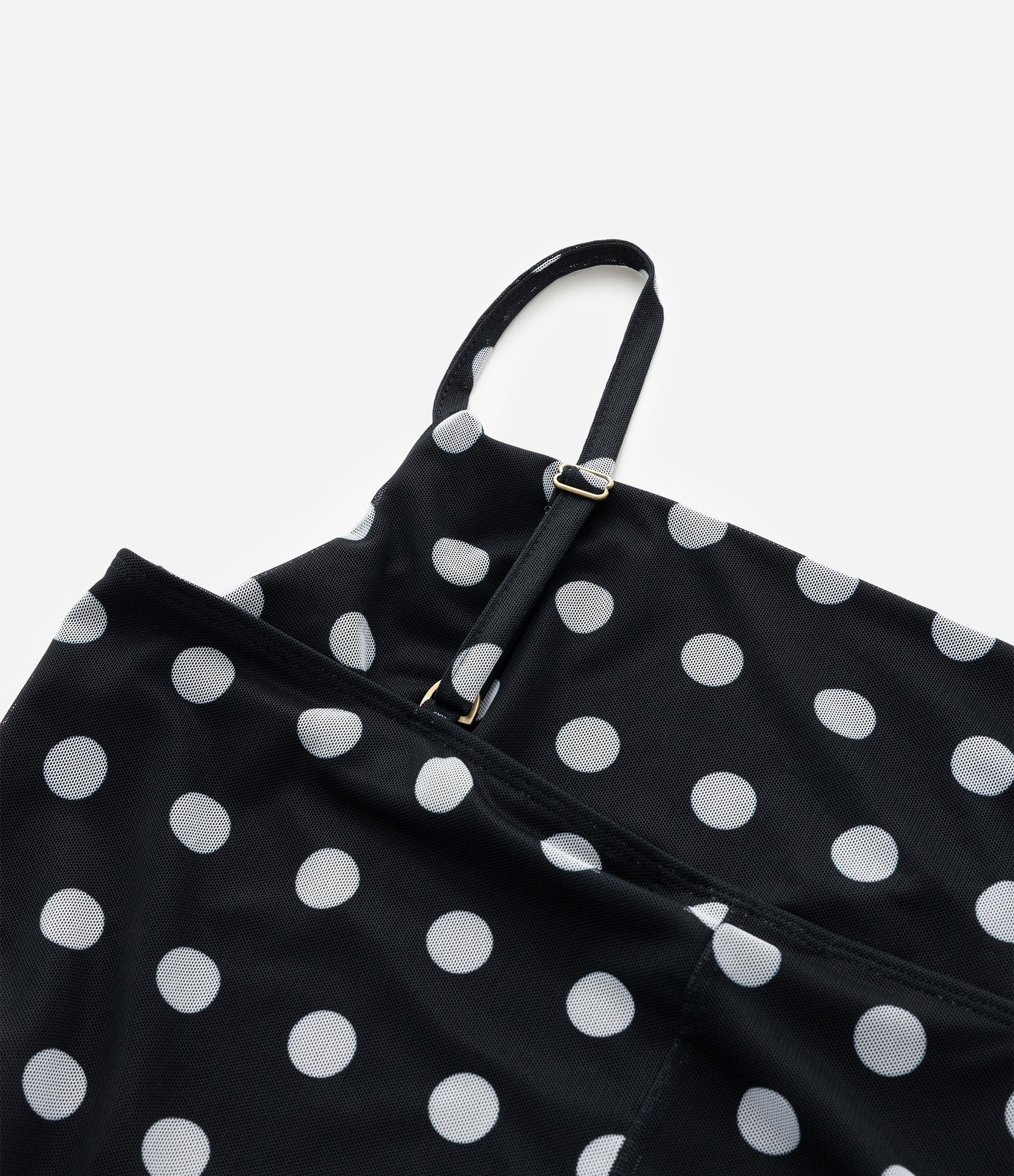 Vestido Alcinha em Tule com Estampa Poá Curve & Plus Size Preto 8