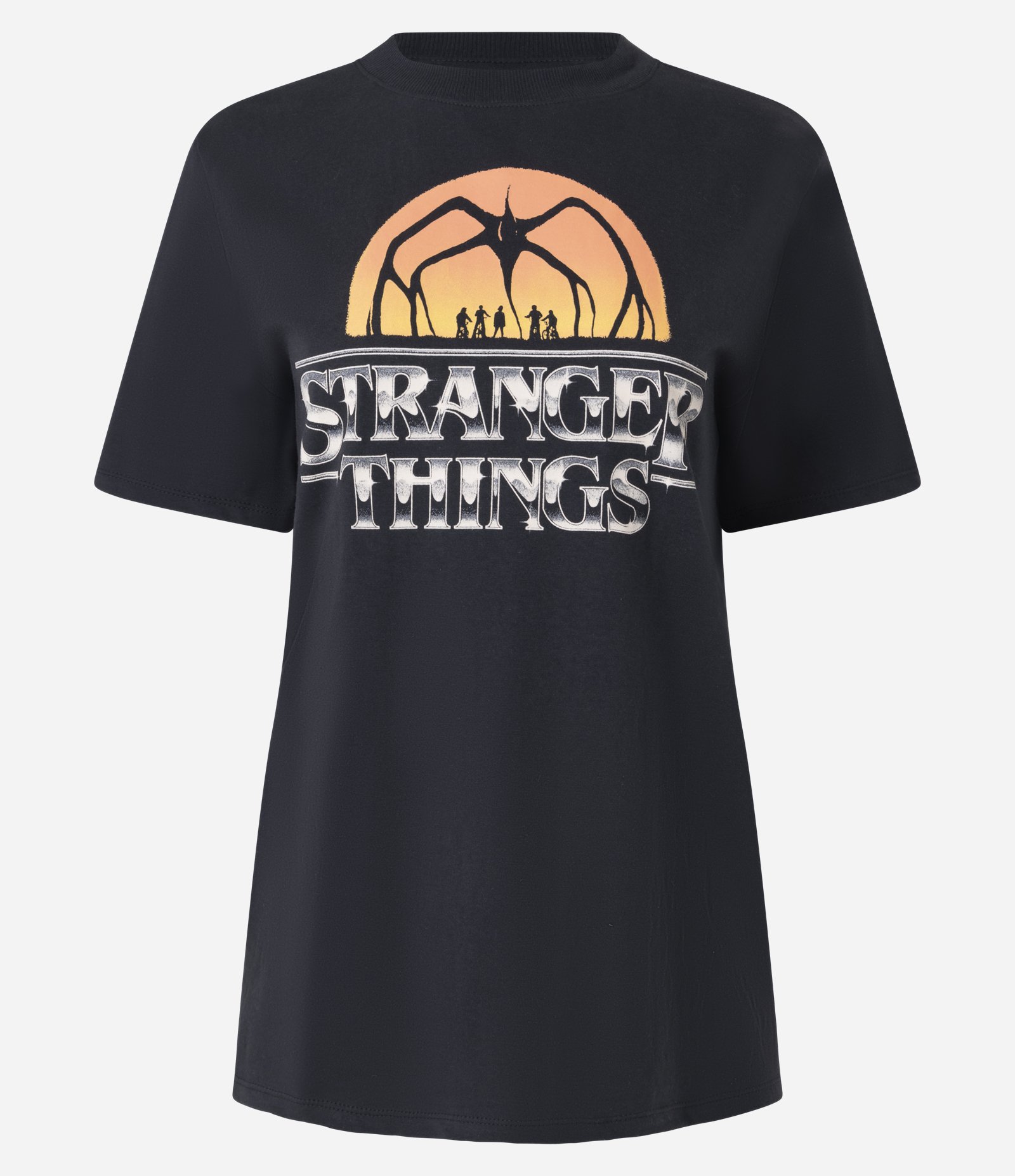 Camiseta T-Shirt em Algodão com Estampa Stranger Things Preto 6