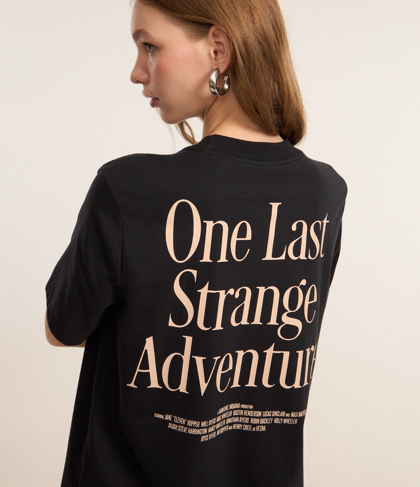 Camiseta T-Shirt em Algodão com Estampa Stranger Things Preto 1