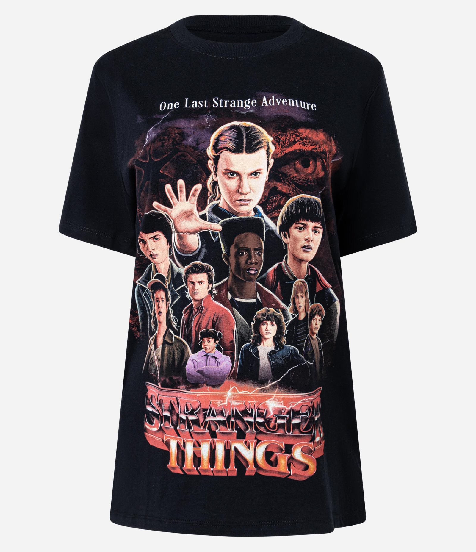 Camiseta T-Shirt em Algodão com Estampa Stranger Things Preto 4