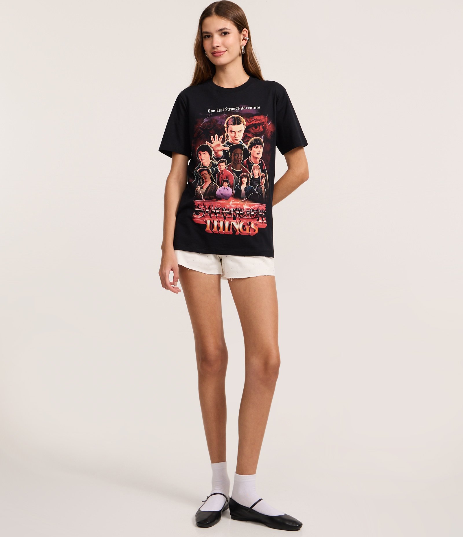 Camiseta T-Shirt em Algodão com Estampa Stranger Things Preto 2