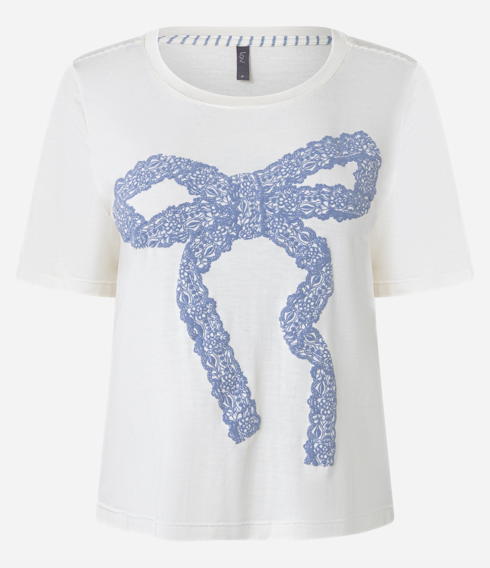 Blusa de Pijama em Viscose com Estampa de Laço Branco 4