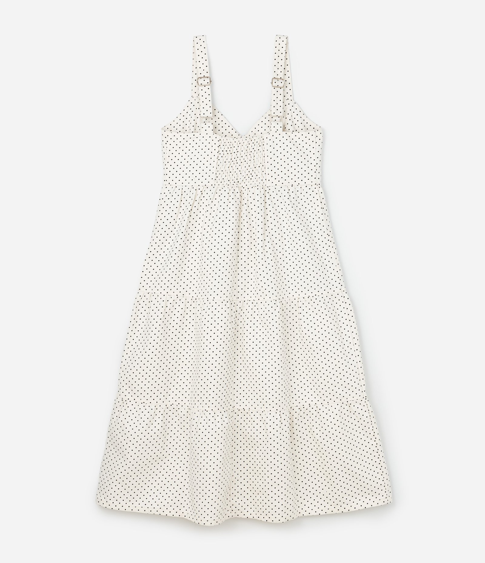 Vestido Midi em Sarja com Estampa Poá Curve & Plus Size Branco 7