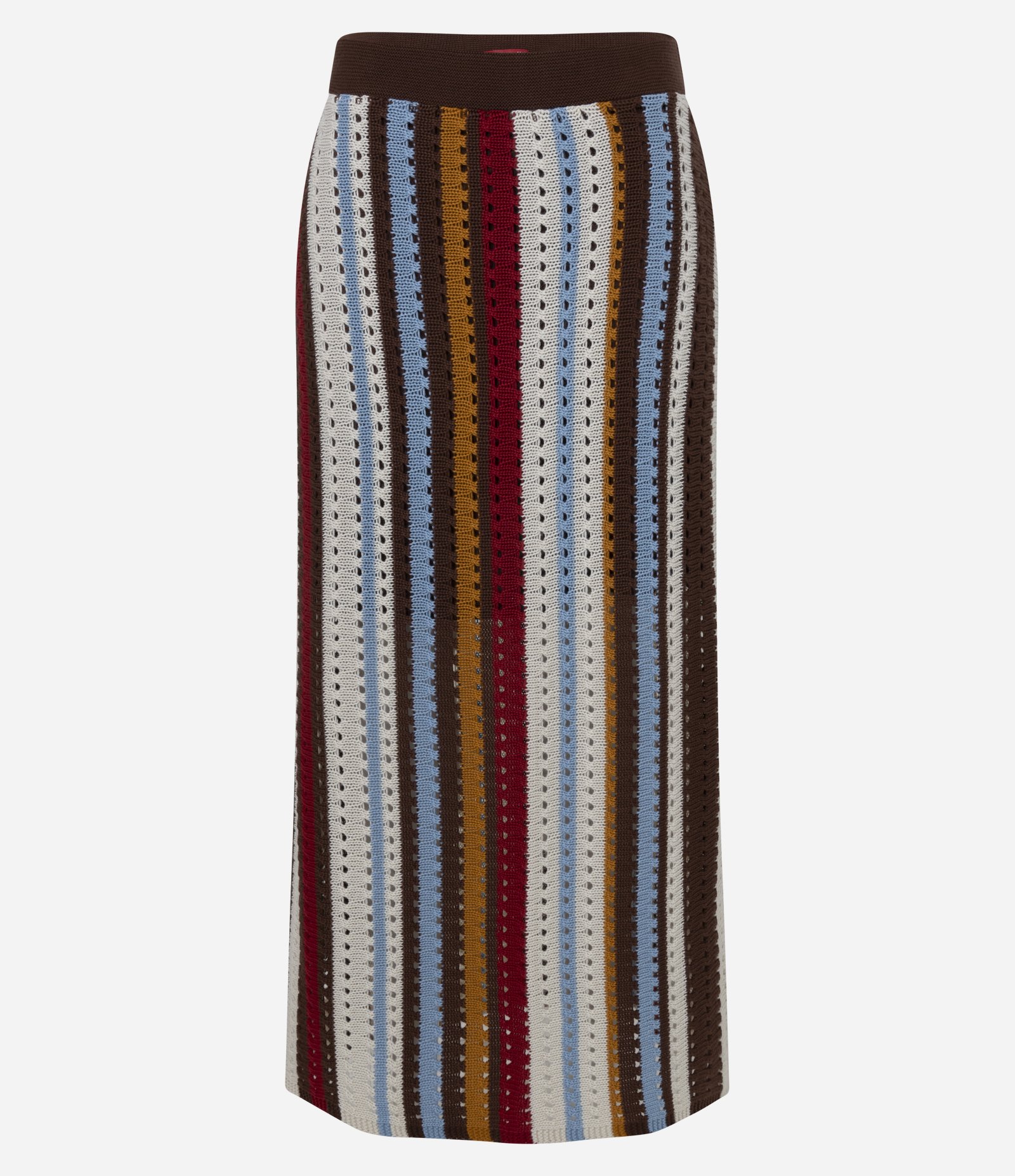 Saia Midi em Tricô com Listras Verticais Multicores 8