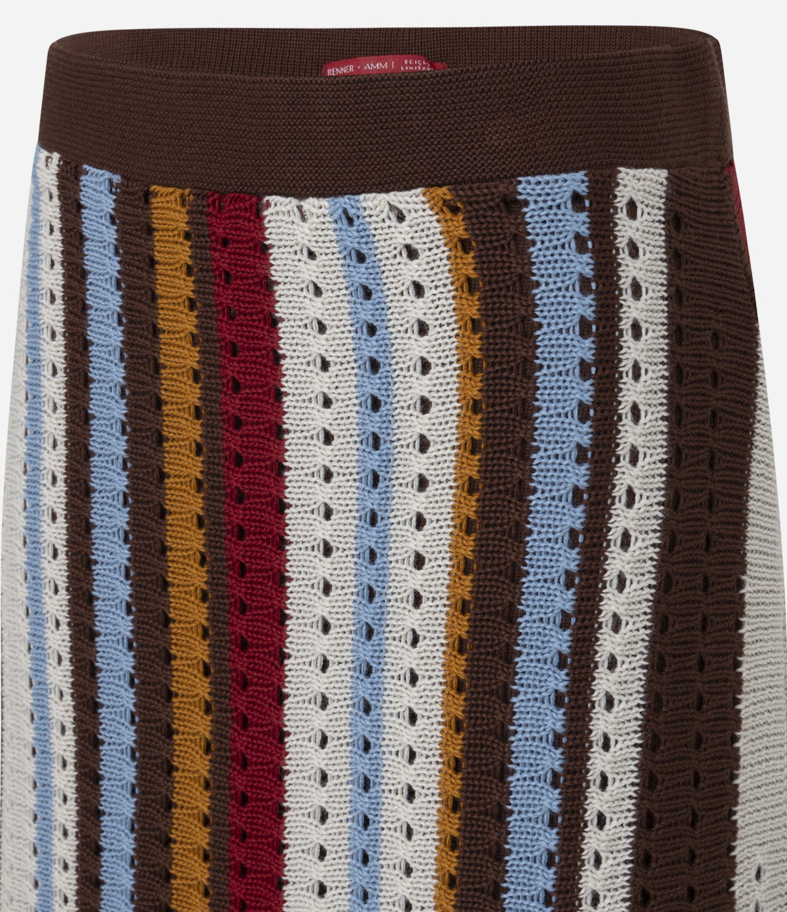 Saia Midi em Tricô com Listras Verticais Multicores 9