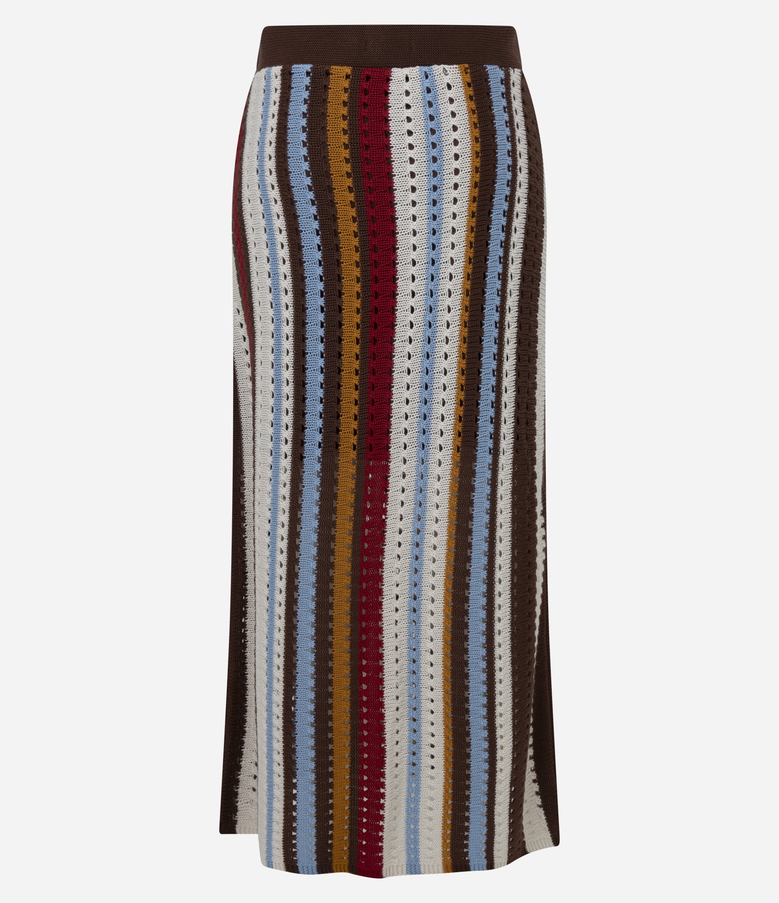 Saia Midi em Tricô com Listras Verticais Multicores 10