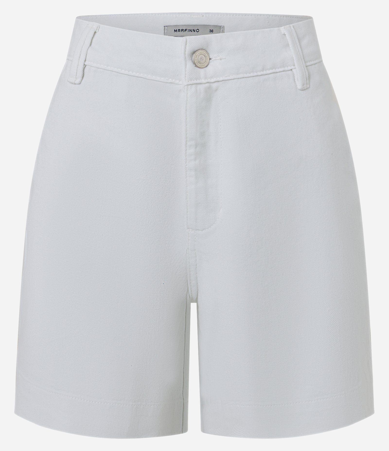 Short Mom Cintura Alta em Sarja com Bolsos Branco 5