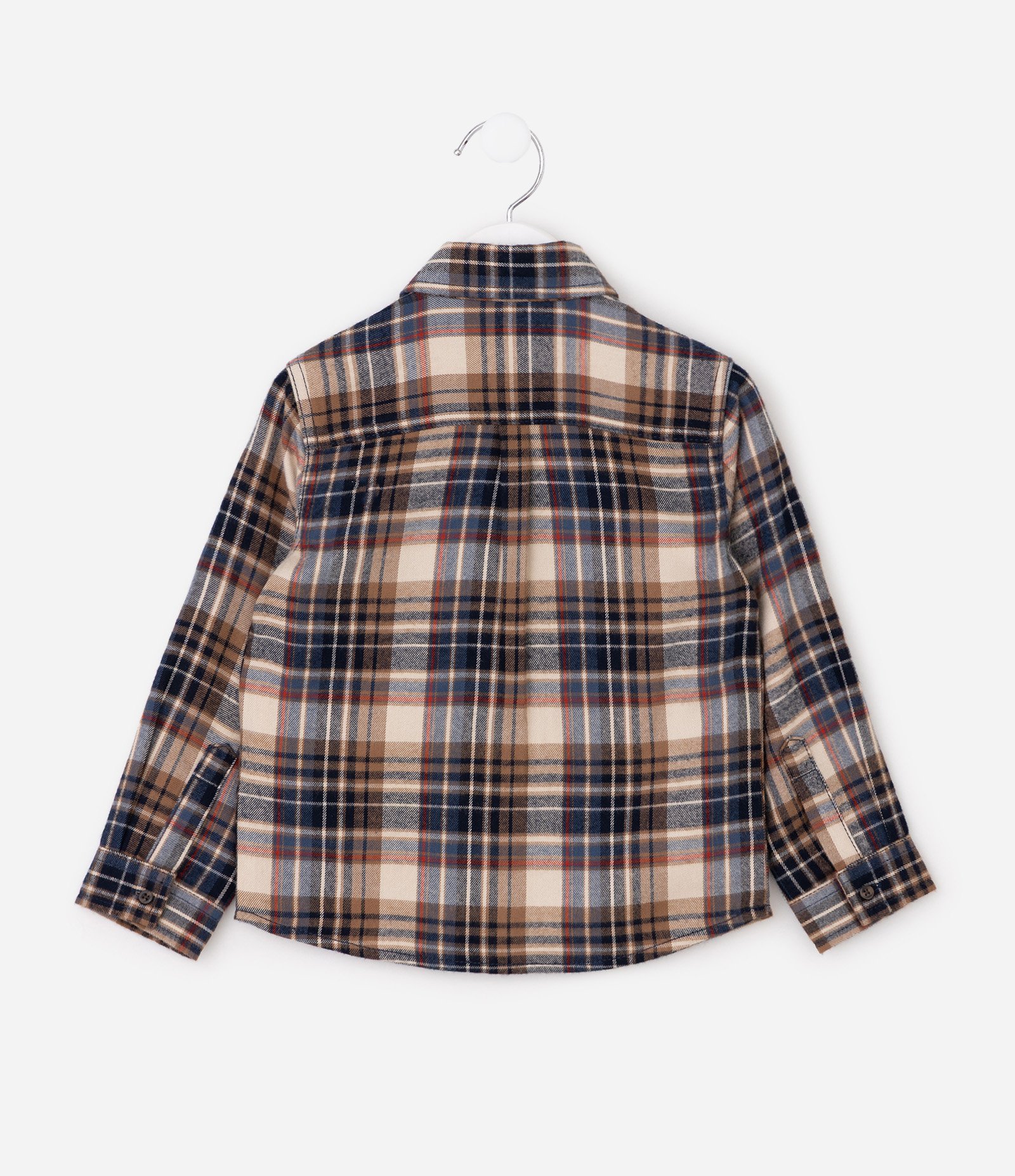 Camisa Infantil em Flanela com Estampa Xadrez – Tam 1 a 4 Anos Marrom/Bege/Azul 3