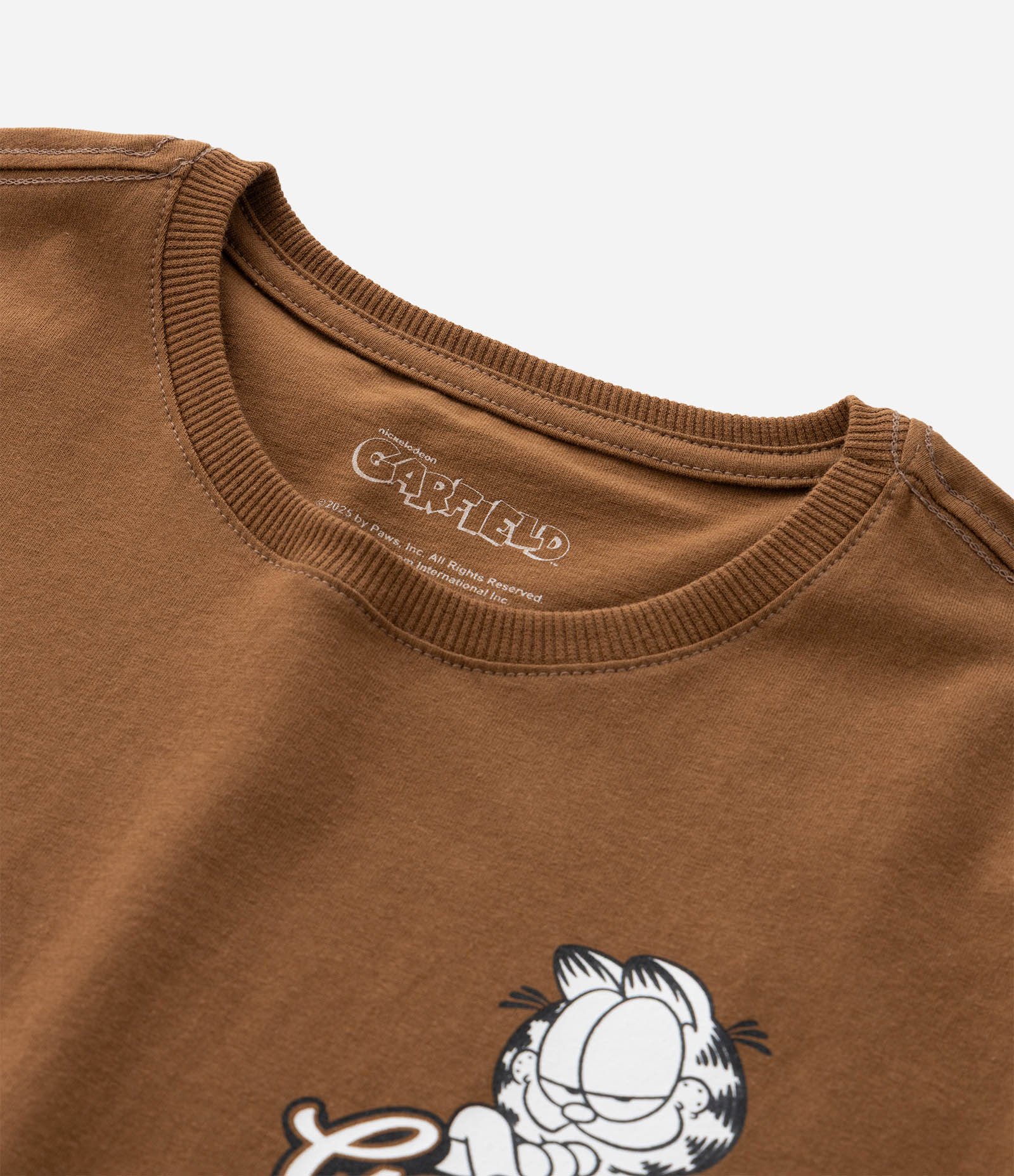 Camiseta Infantil Relaxed com Estampa Garfield - Tam 5 a 14 Anos Marrom 4