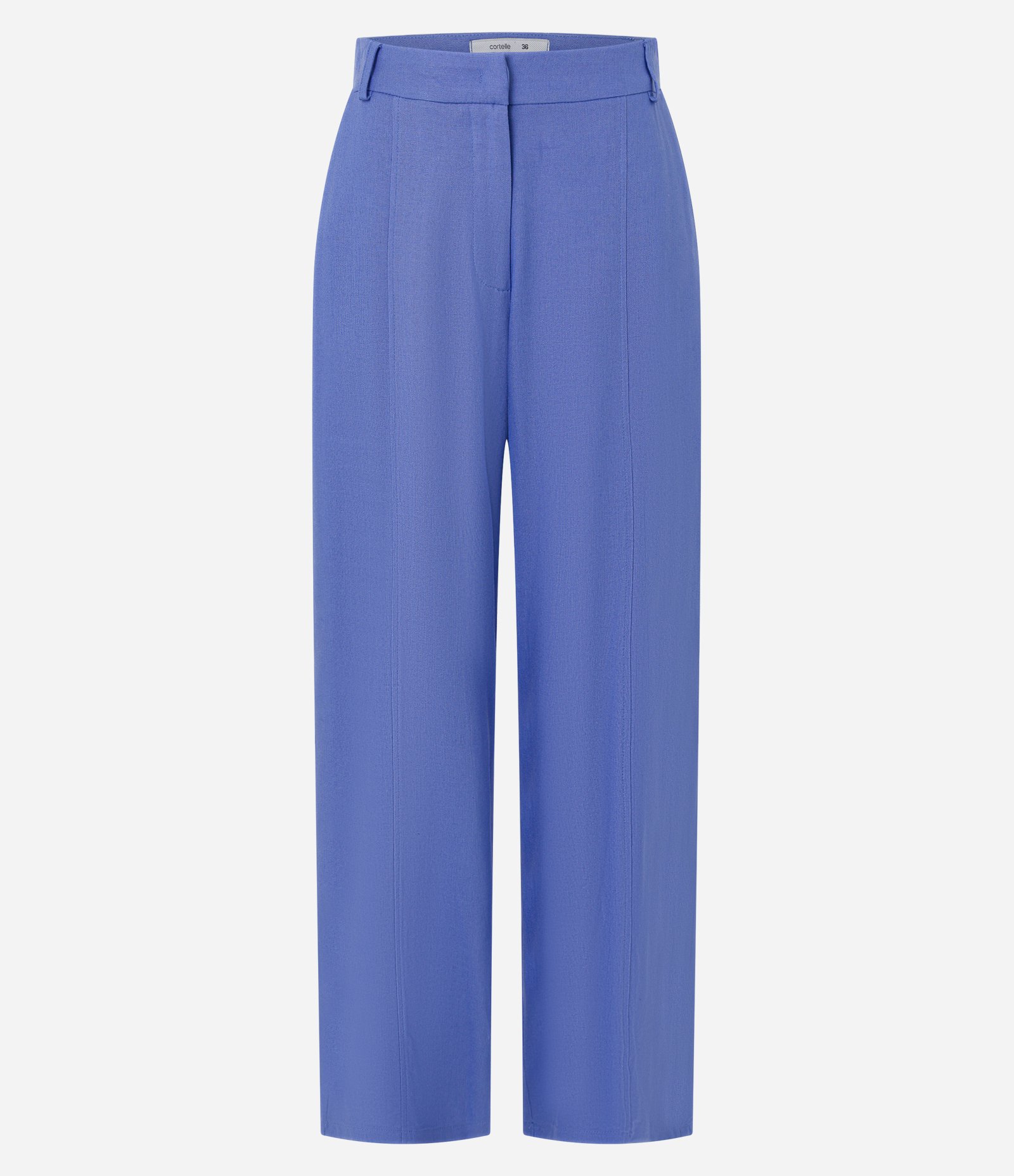 Calça Balloon Cintura Alta em Viscolinho com Azul 6