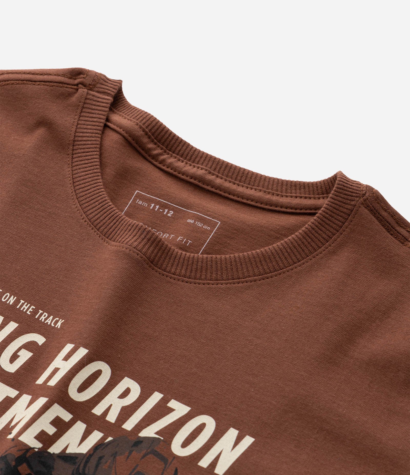 Camiseta Infantil com Estampa Moto Racing - Tam 5 a 14 anos Marrom 4