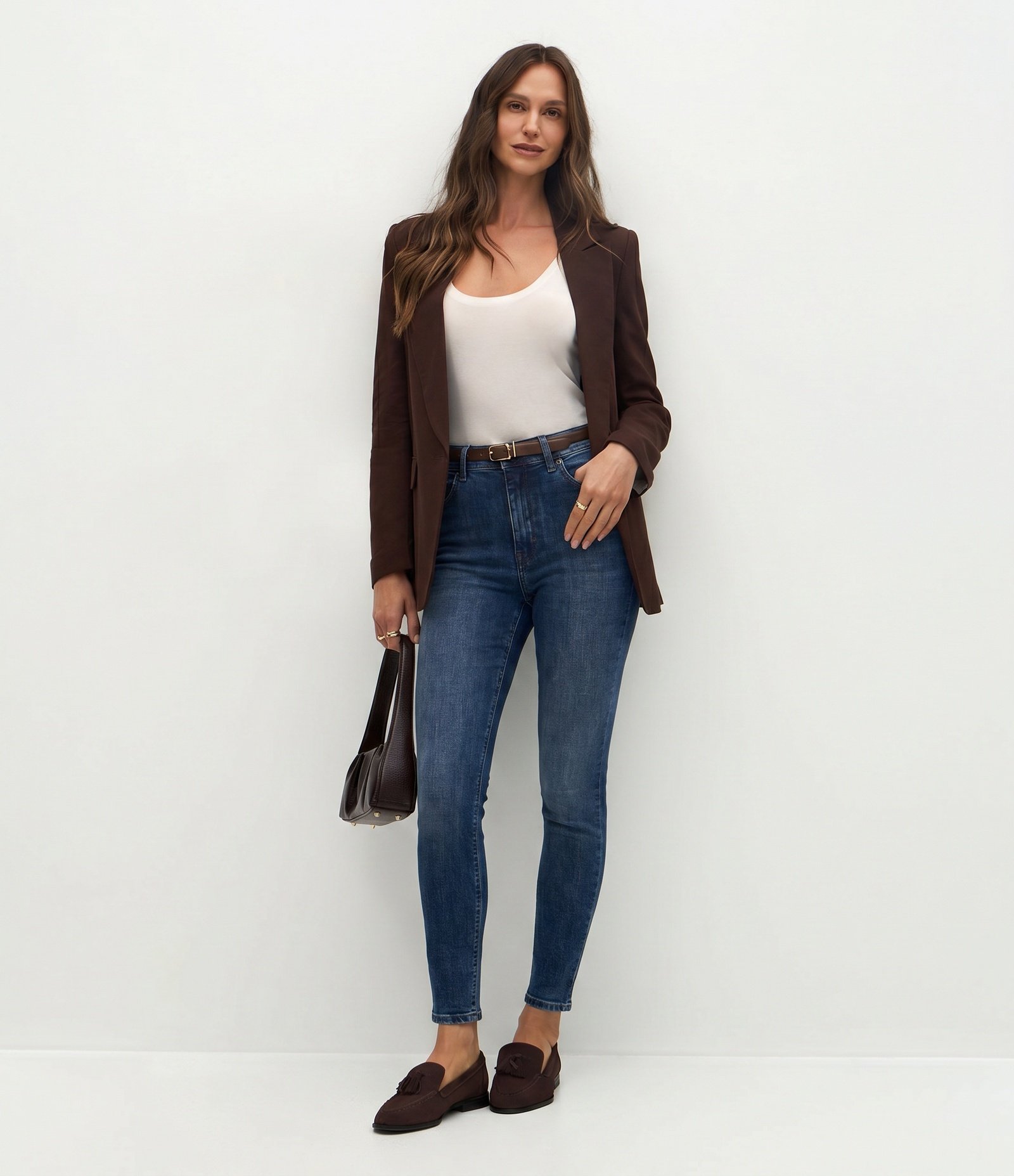 Calça Skinny em Jeans com Elastano Azul Médio 1