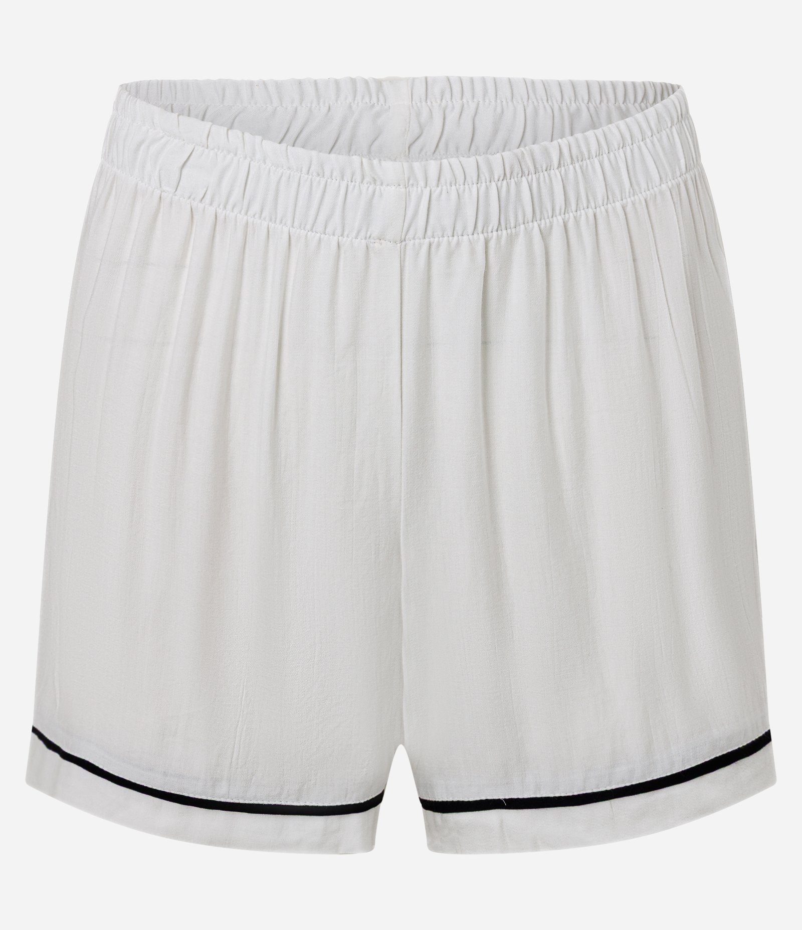 Pijama Short Doll Americano em Cetim de Viscose com Viés Contrastante Branco 3