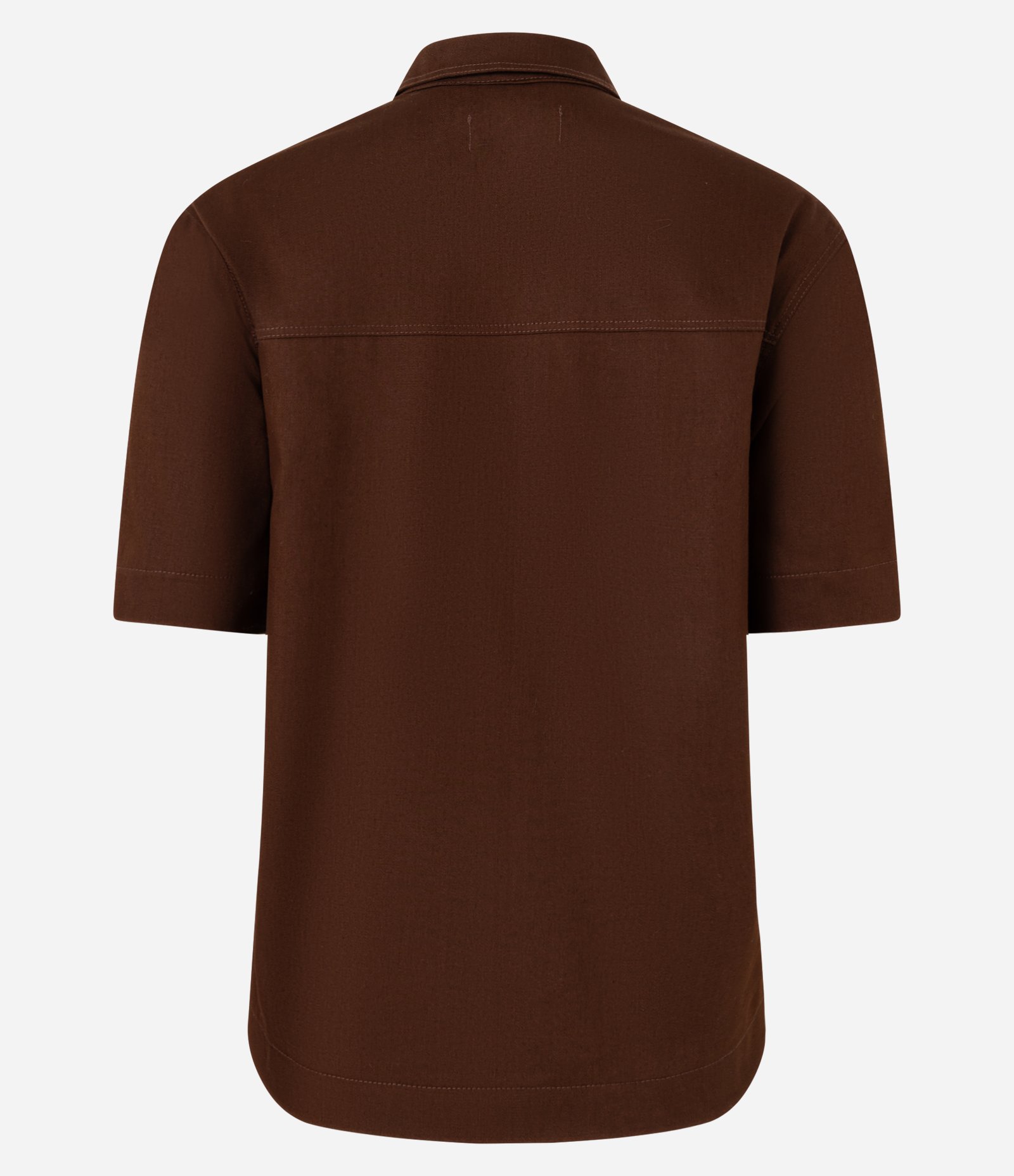 Camisa em Sarja com Bolso no Peito Marrom 6