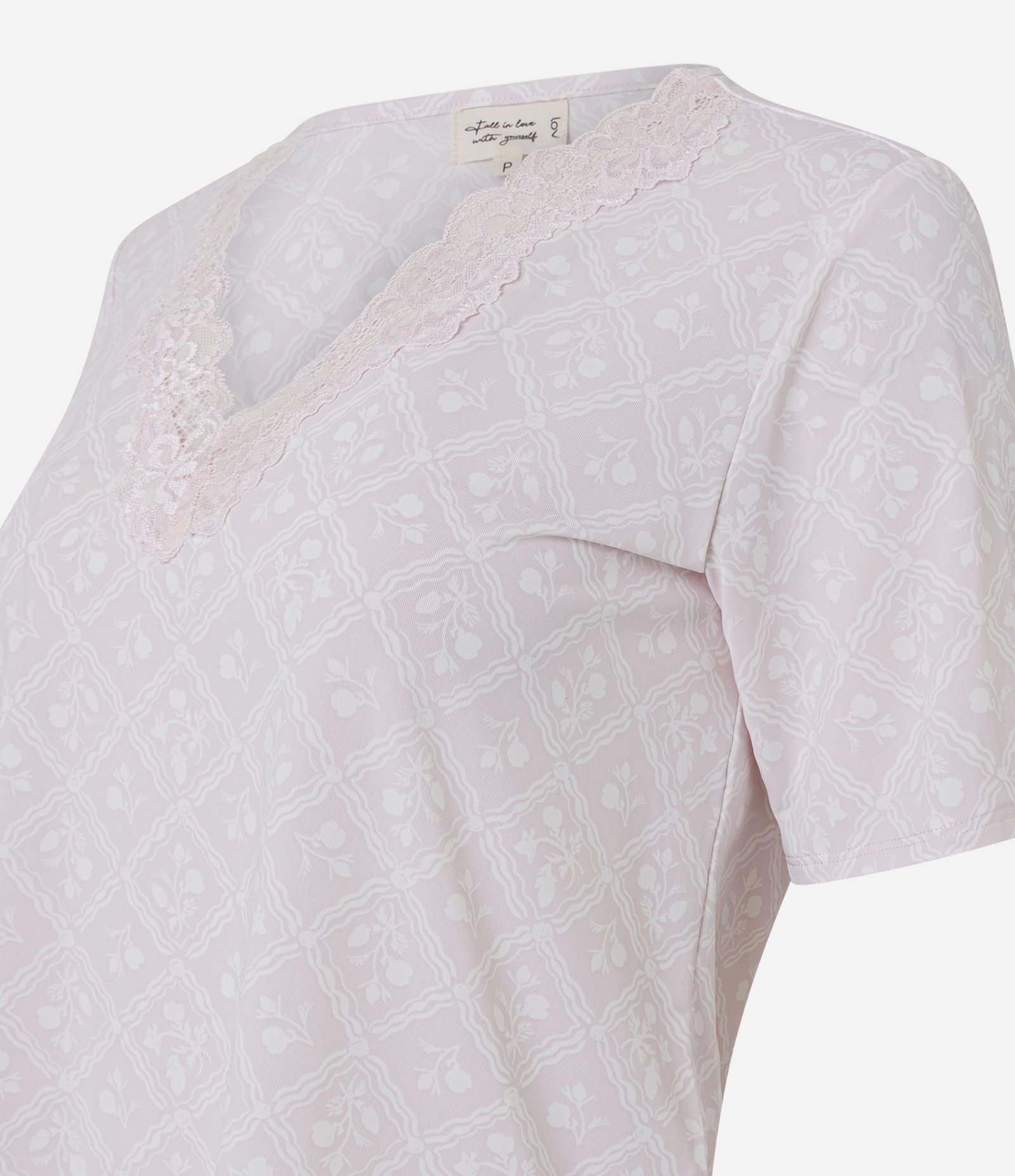 Pijama Capri em Microfibra com Renda e Estampa Floral Roxo 6