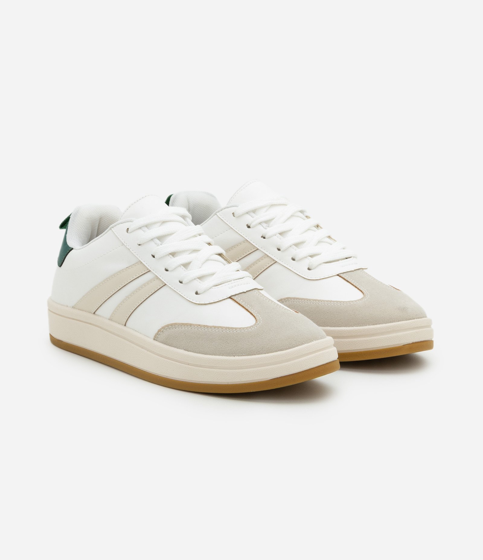 Tênis Casual com Detalhes Contrastantes Branco 1