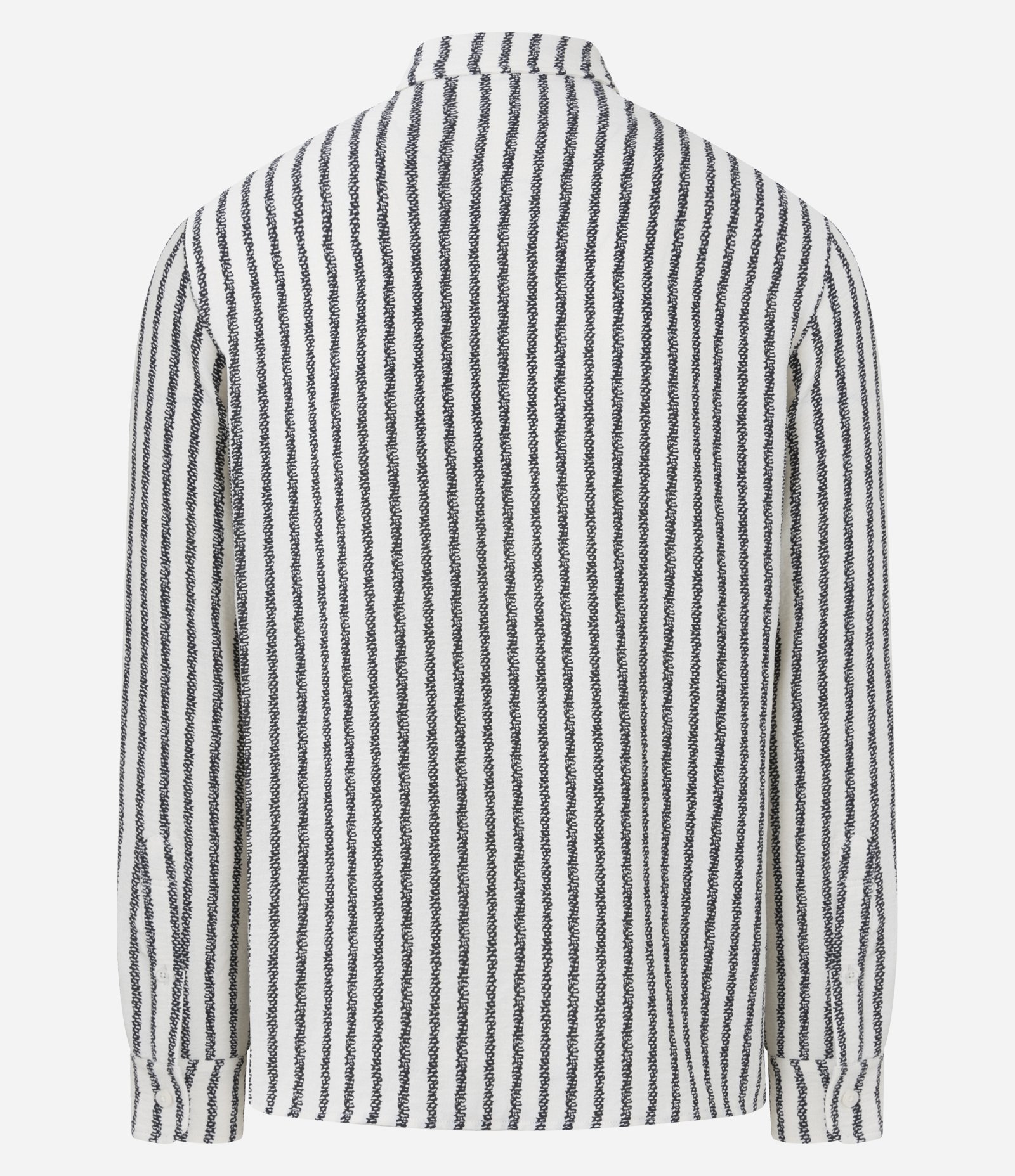 Camisa Comfort em Alfaiataria com Listras Verticais Branco 6