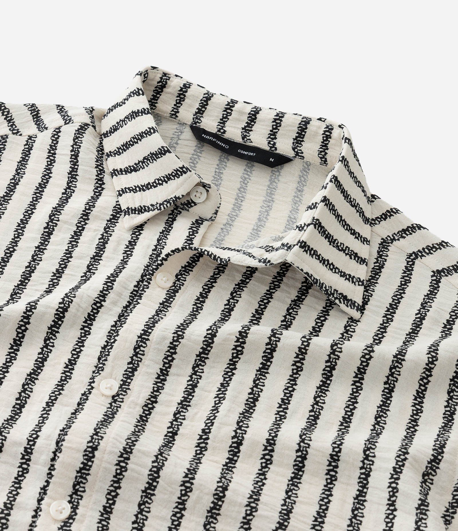 Camisa Comfort em Alfaiataria com Listras Verticais Branco 7