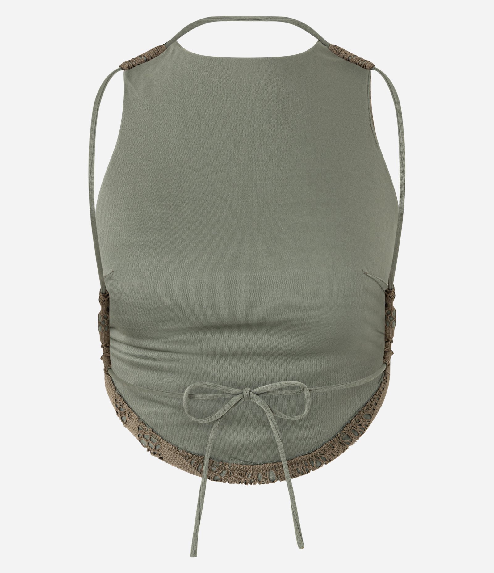 Blusa Frente Única em Renda Texturizada Verde 7