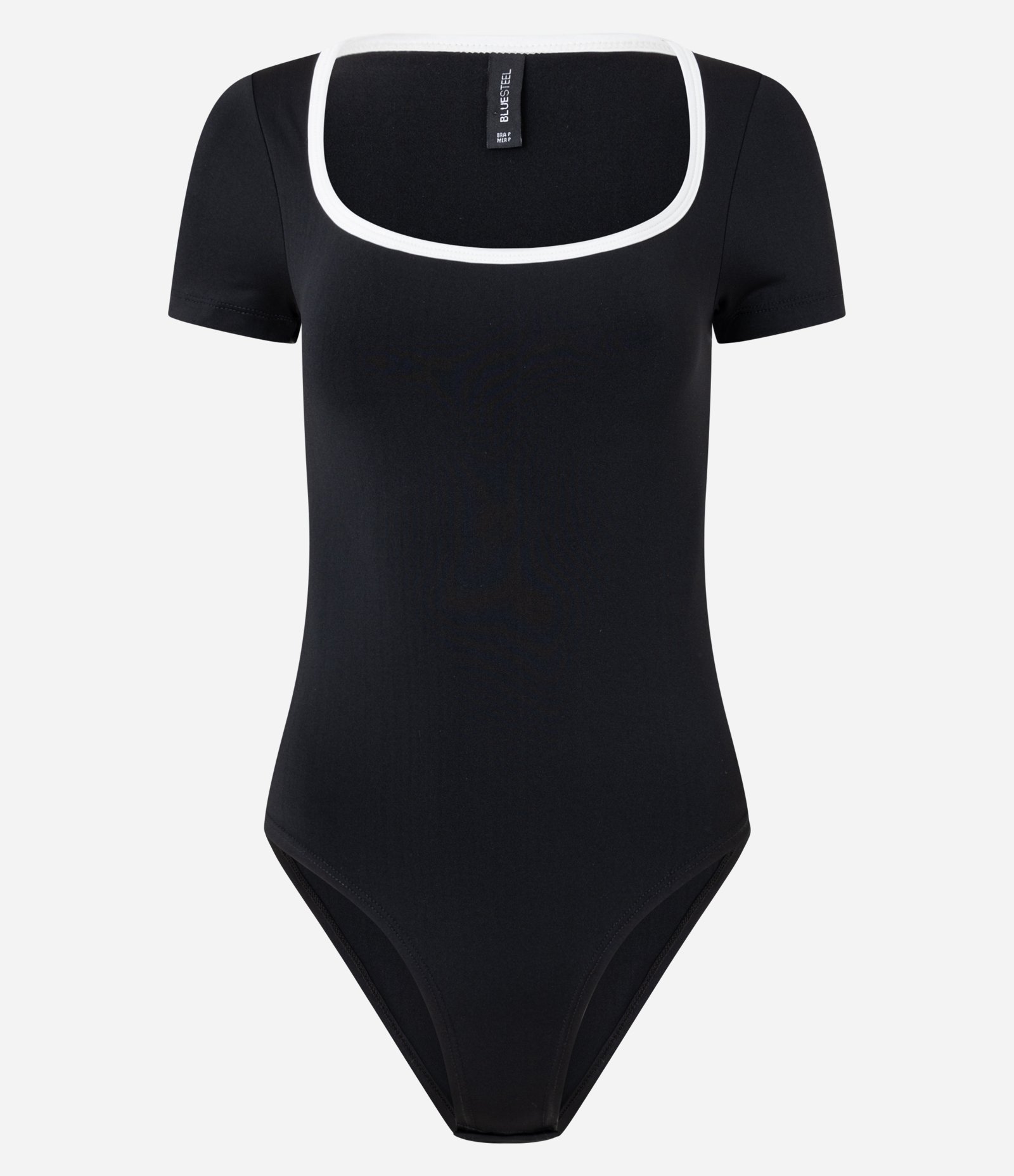 Body em Microfibra com Viés Contrastante no Decote Preto 5