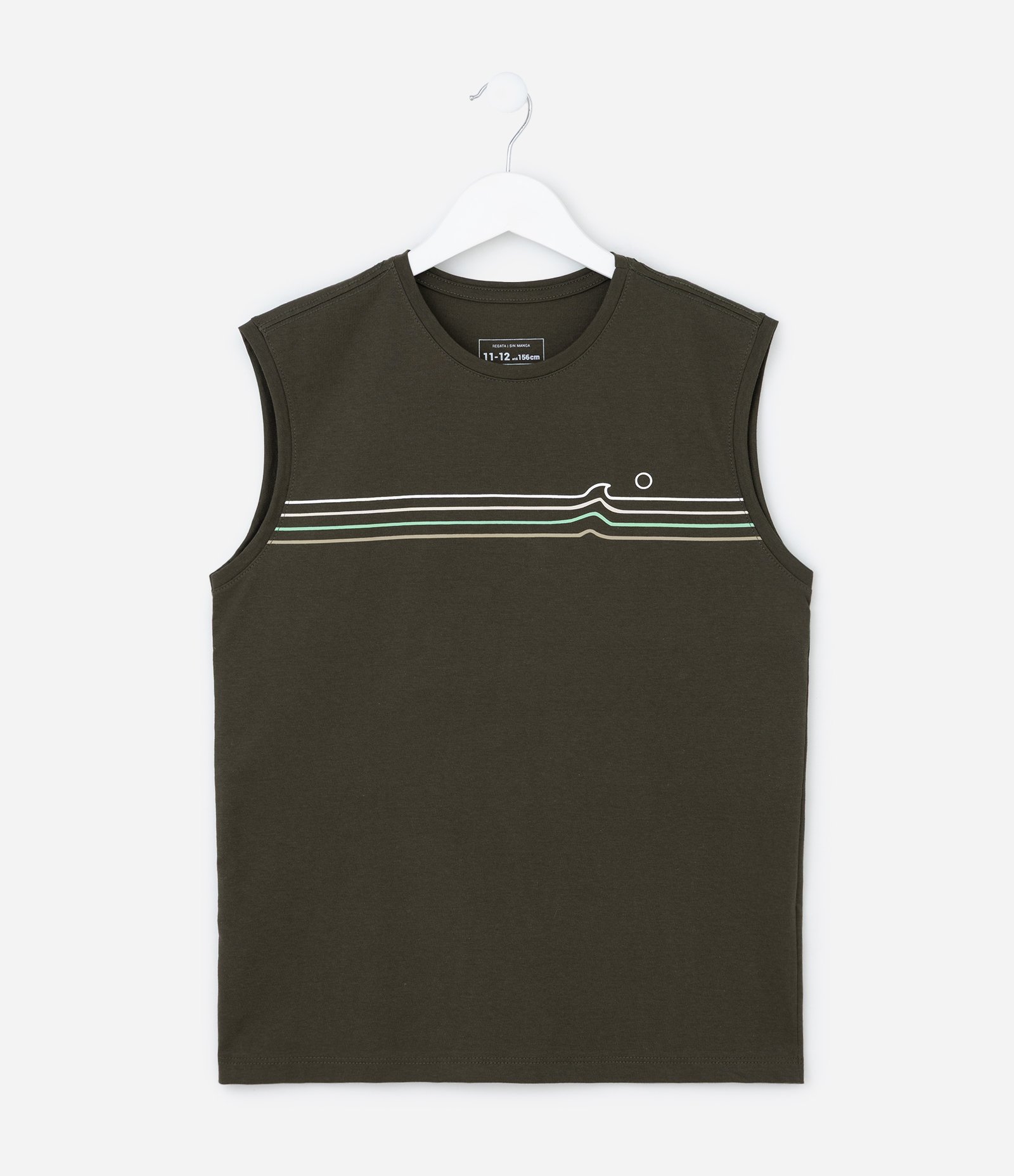 Regata Infantil com Estampa Listras - Tam 5 a 14 Anos Verde 1